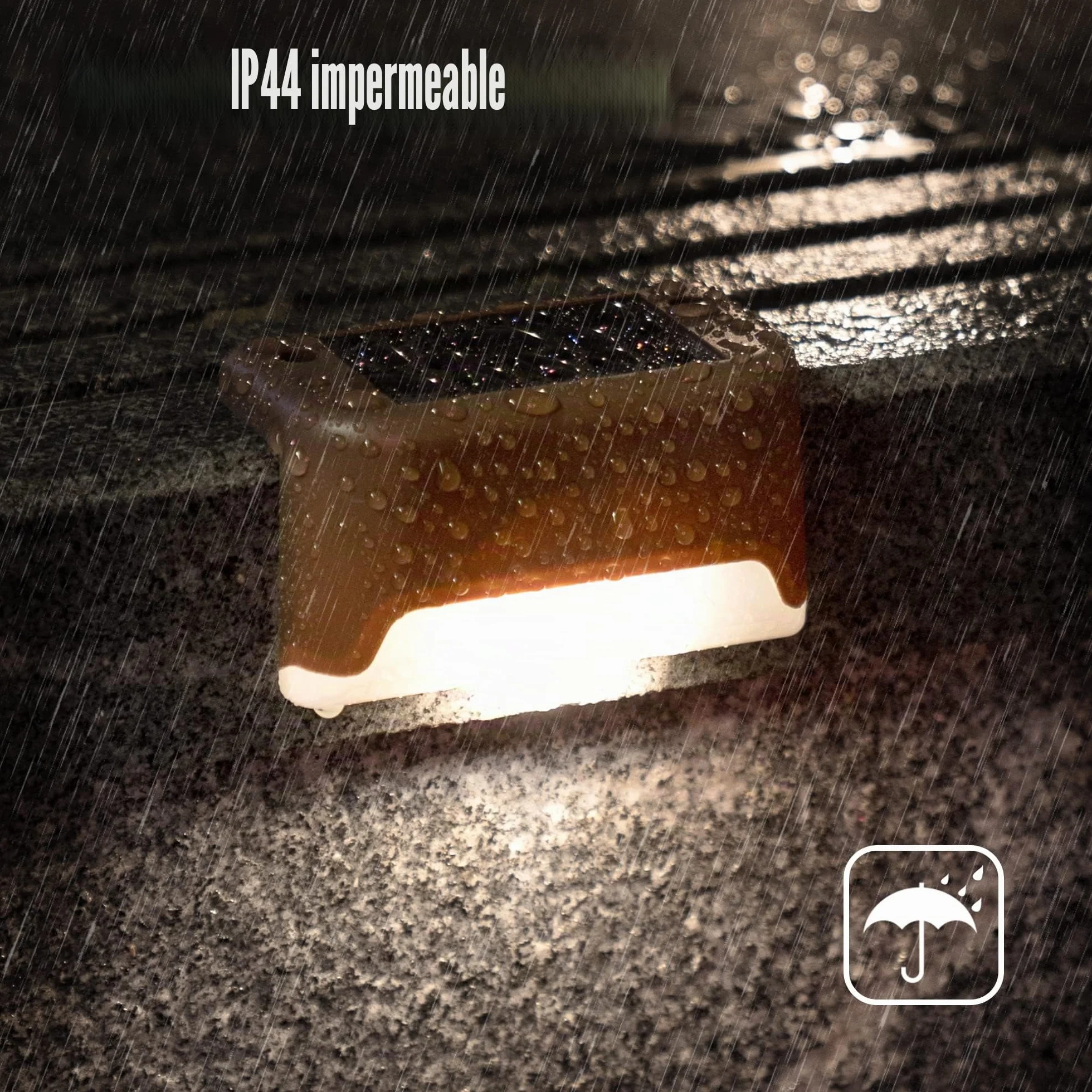 Solpex Luces solares para cubierta, paquete de 12, impermeables para valla, escaleras, escalón, cerca, patio, camino (blanco cálido)