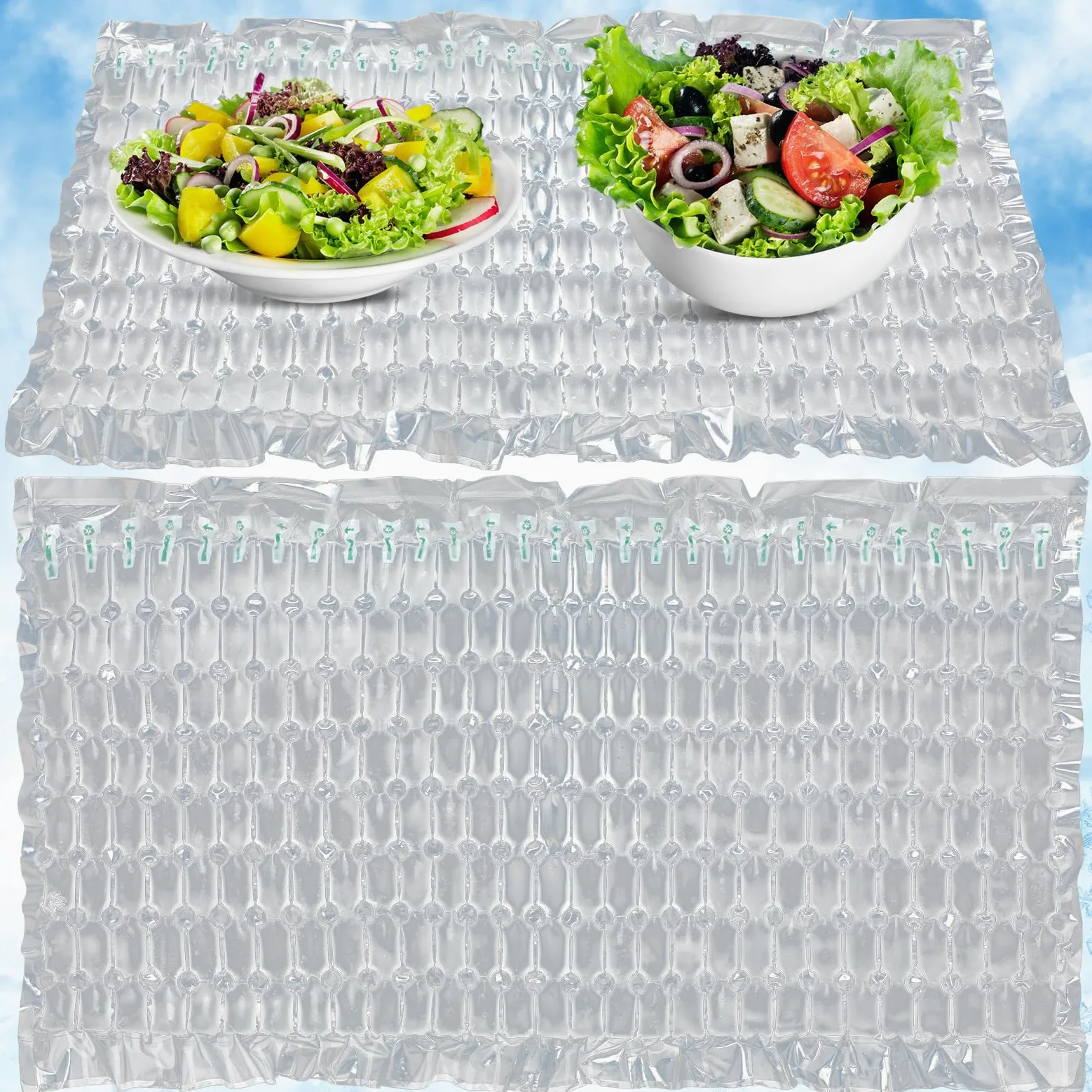 Reallnaive Paquete de 2 láminas de hielo congelables reutilizables para enfriadores, paquetes de hielo flexibles para bandejas de alimentos, tablas de queso, carnes delicatessen, platos de verduras
