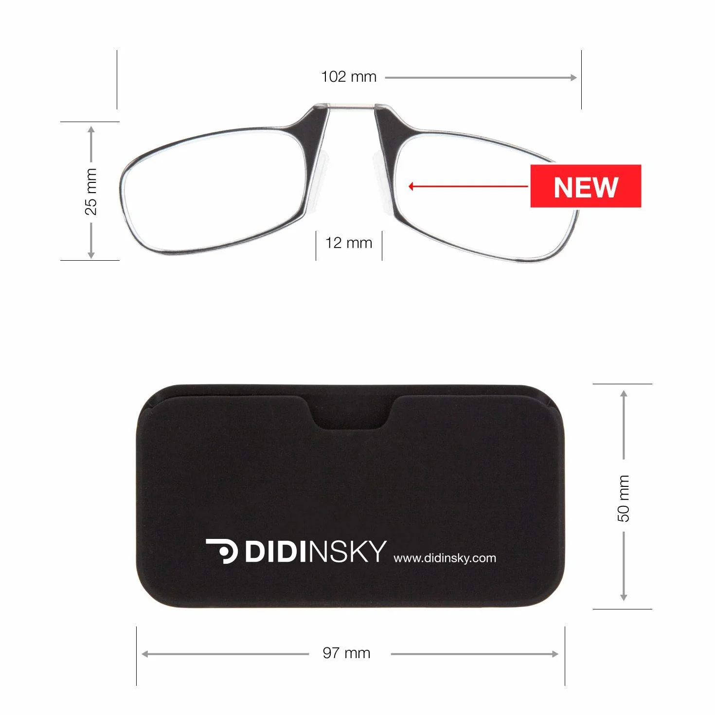 DIDINSKY DIMOMA Gafas de Lectura Sin Patillas Puente Titanio Flexible Antibluelight Antirreflejante