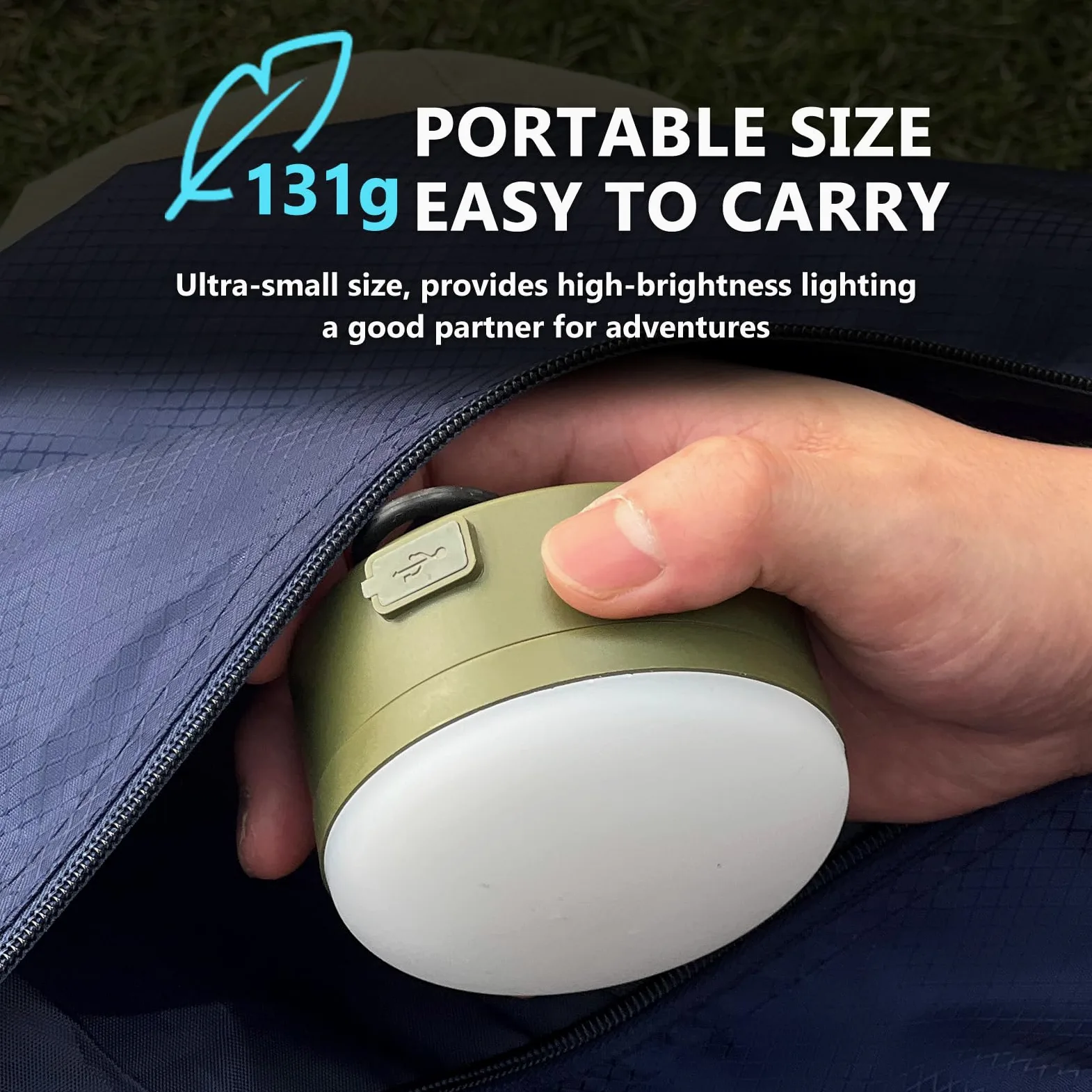 Luces de tienda de campaña recargables de 1000 lm, linterna LED para camping, IPX5, impermeable, con 4 modos y banco de energía, luz portátil de 3000 mAh para exteriores, para camping, senderismo