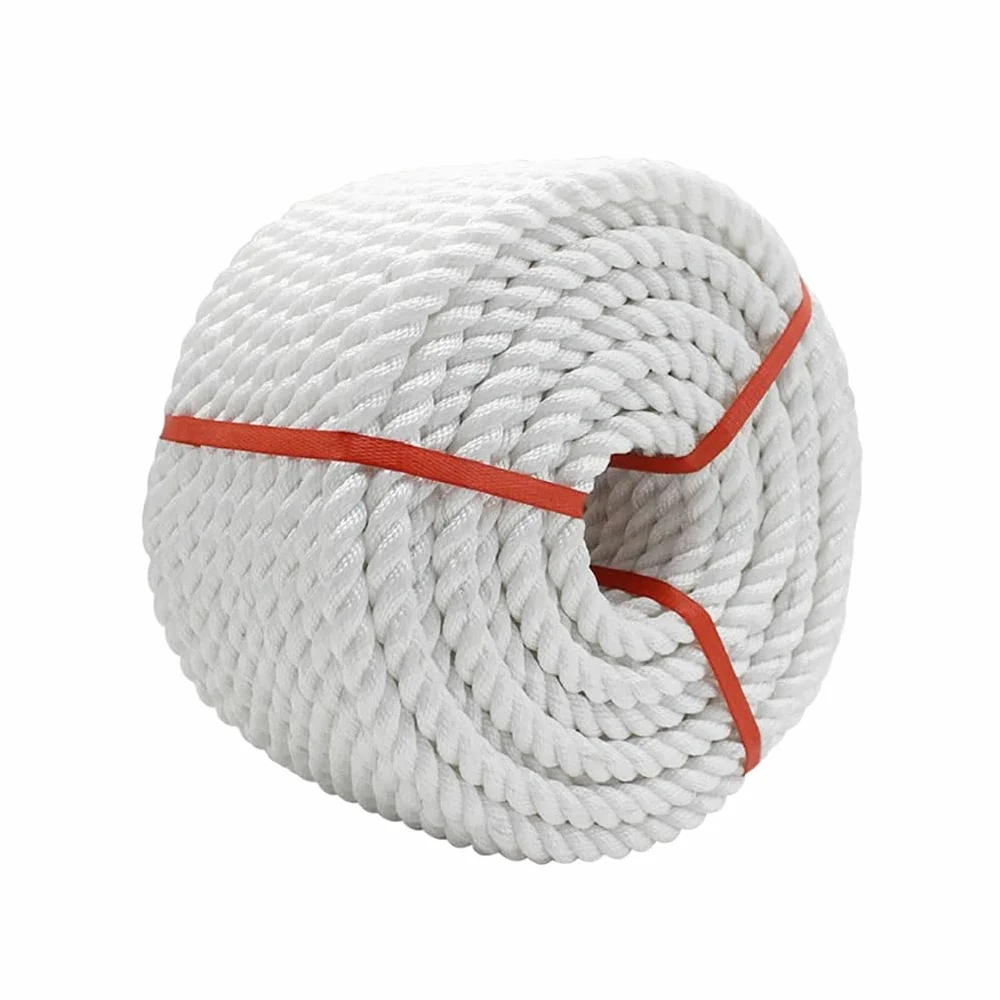 Cuerda De Nylon Trenzado Blanco - Cordón Multiusos Resistente Y Suave Ideal para Buques Pesqueros | Rescate De Emergencia | Operaciones A Gran Altitud Deportes Y Juegos