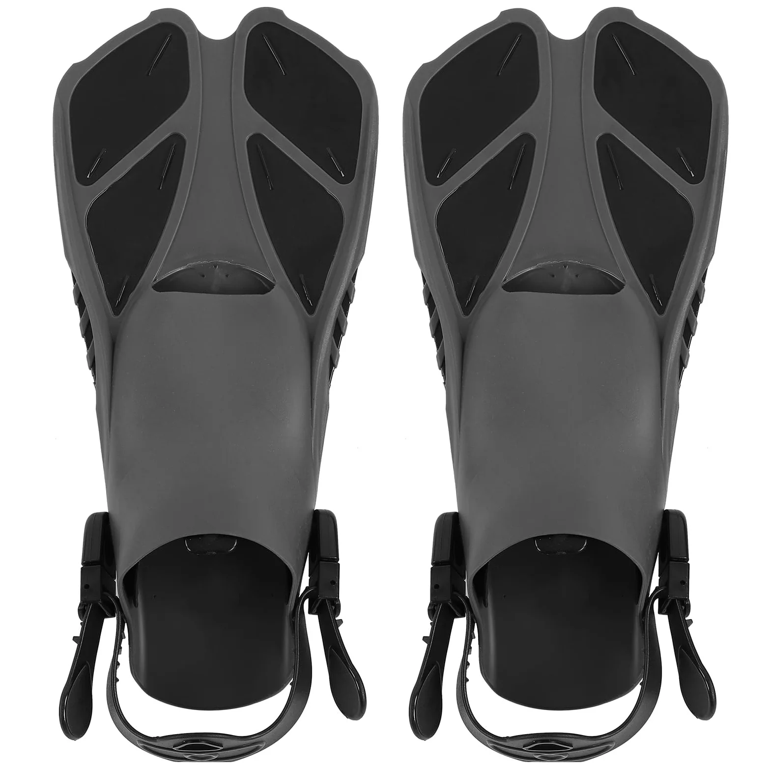 KANASI Aletas de Snorkel, Aletas largas de talón Abierto de TPR Suave Ajustable para Adultos de natación de Buceo