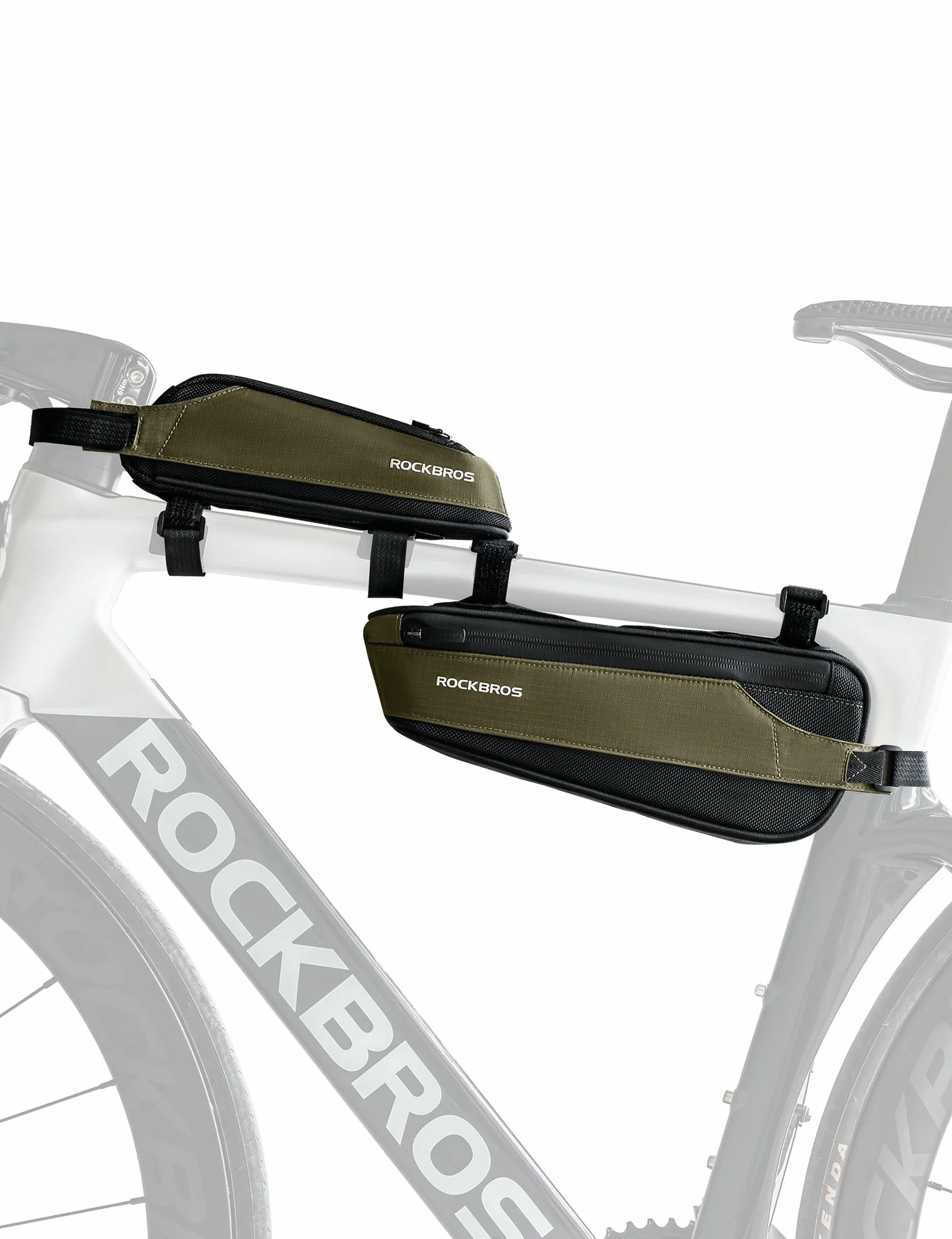 ROCKBROS Bolsa Cuadro de Bicicleta Carretera 2 en 1 Reflectante - Accesorio para Tubo Superior de Ciclismo MTB y Gravel