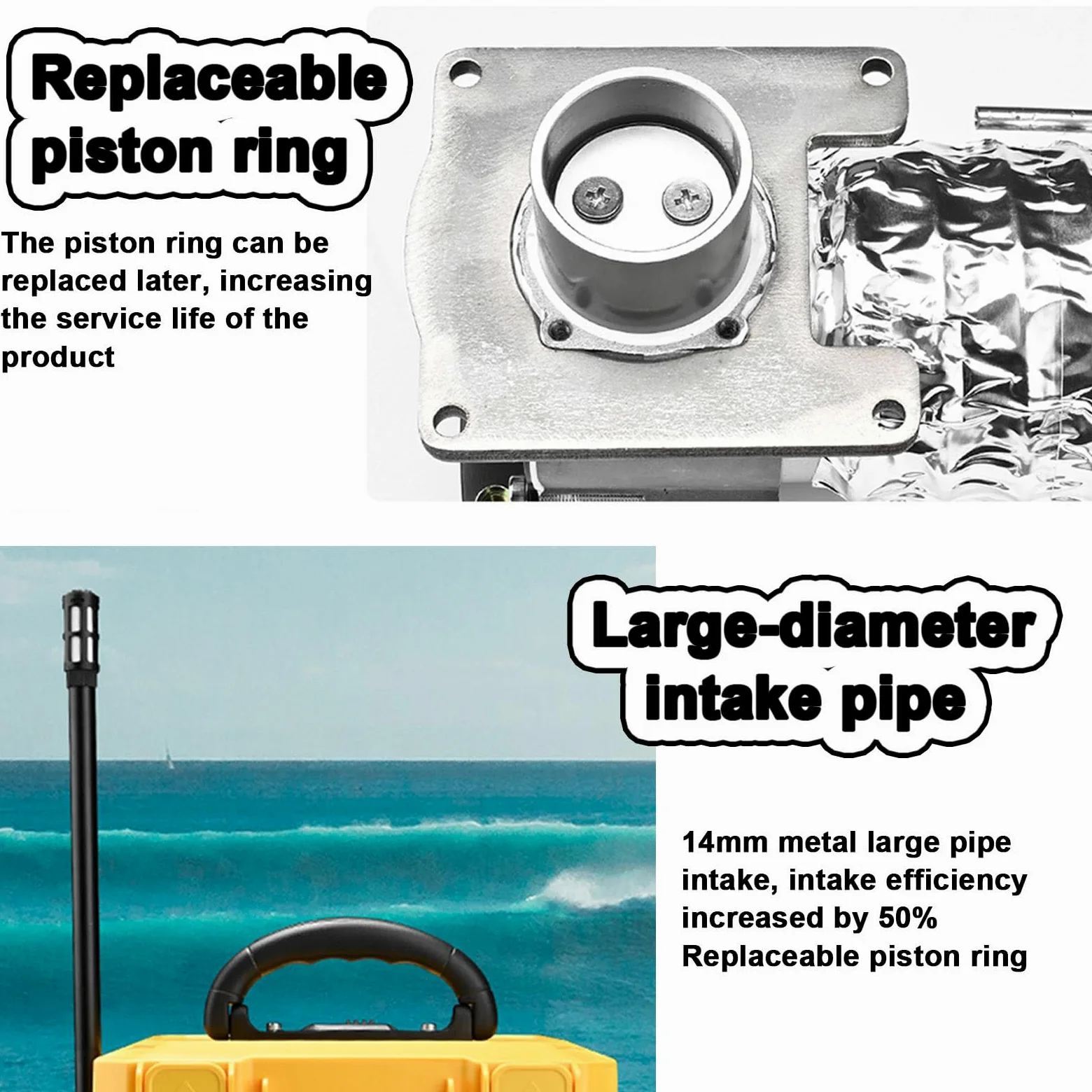 Ventilador de buceo portátil, refrigeración por agua de circulación inalámbrica, ventilador de buceo recargable, profundidad máxima 10/15 m, uso bajo el agua