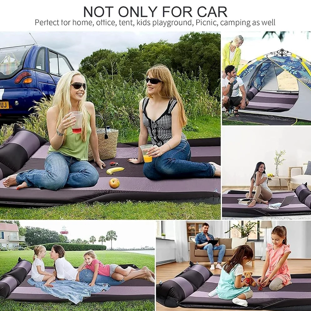 Colchón de Aire para Coche para Infiniti QX30 2016-2020, PVC Cama Inflable Más Gruesa con Bomba de Aire Eléctrica y Almohadas, para Viajes de Campamento Accesorios,A-Green