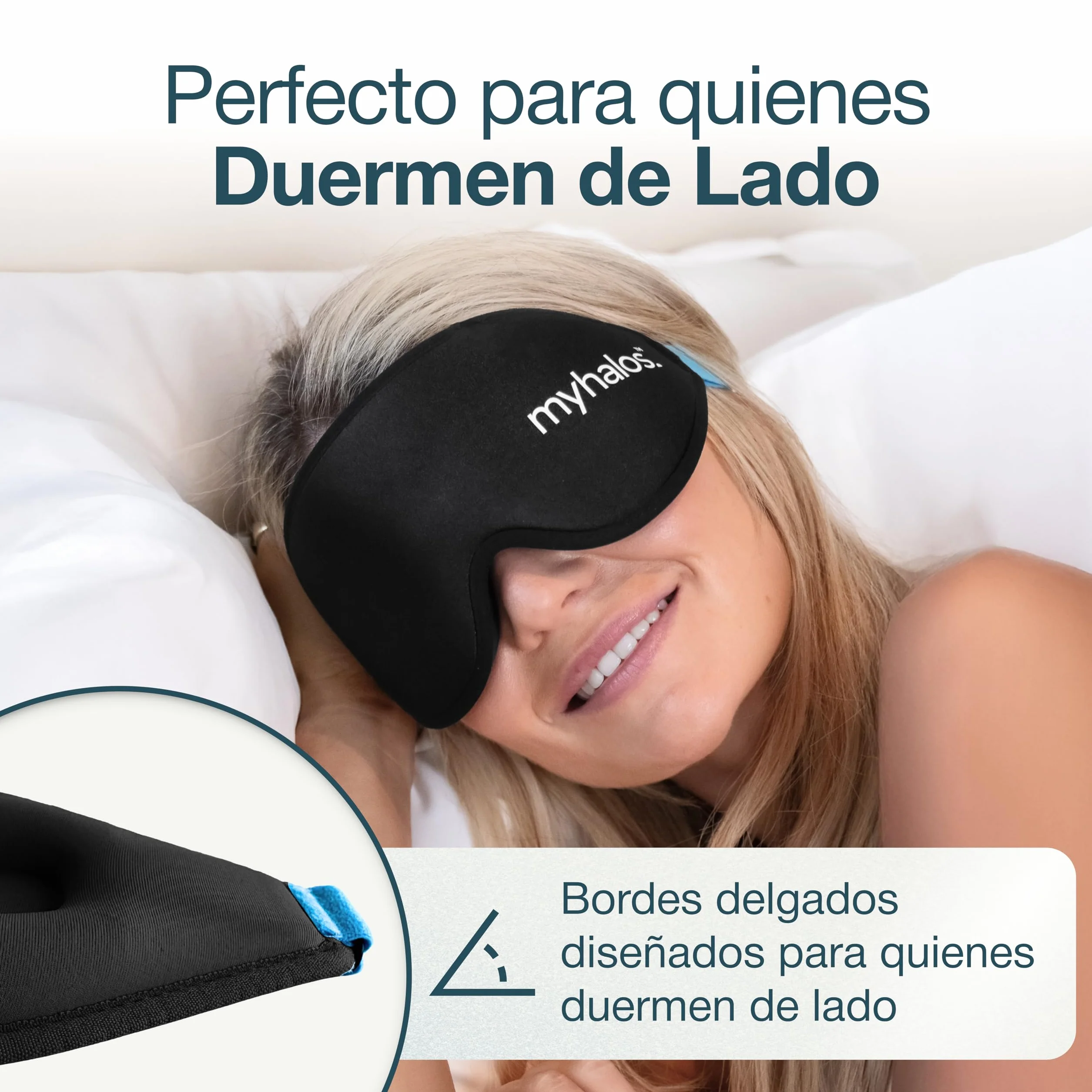 MyHalos Mask Antifaz para Dormir Mujer y Hombre 2022 Sin Presión con Bolsa de Almacenamiento