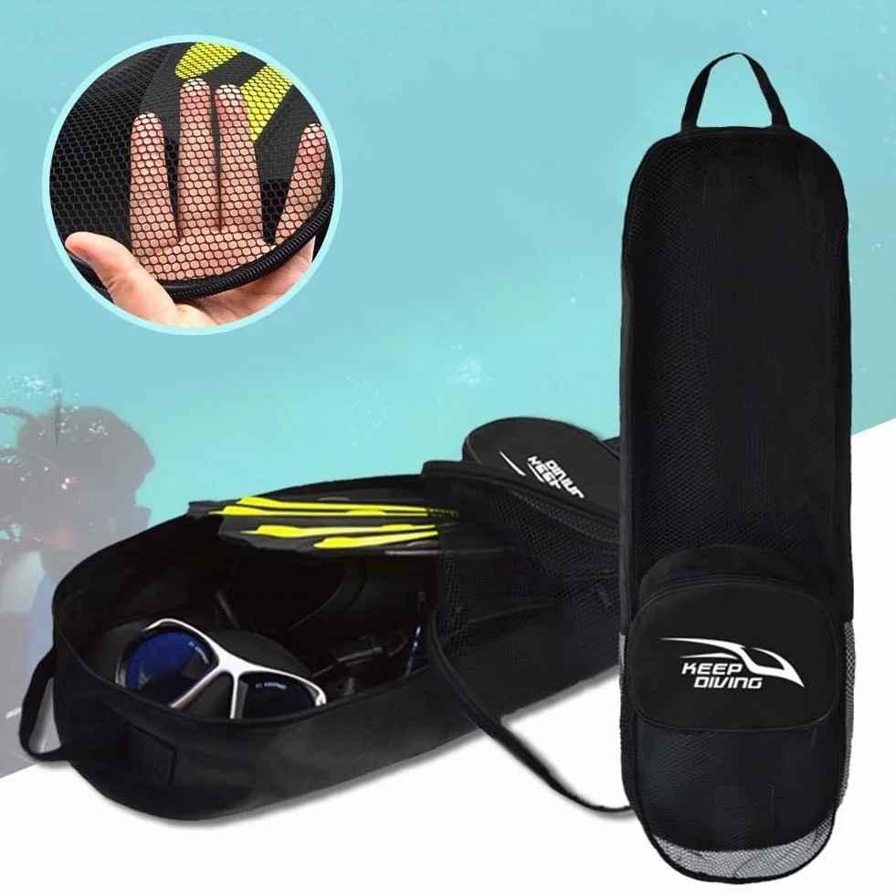 DAZZLEEX Bolsa de malla resistente para buceo, natación, aletas de esnórquel, aletas, engranajes subacuáticos, 72 x 22 x 12 cm