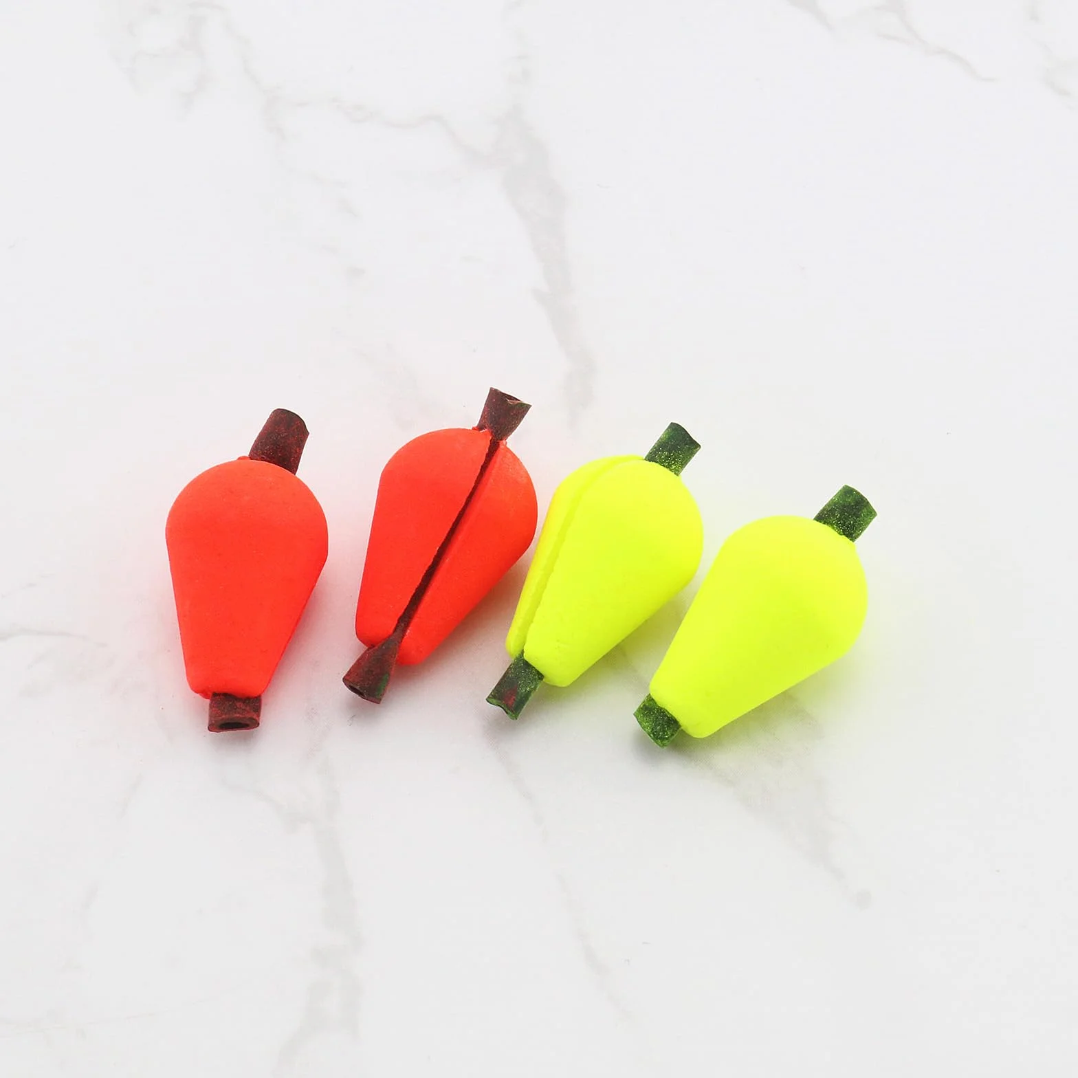 Create idea 20 Piezas Flotador de Espuma para Pesca con Mosca Indicador de Huelga Indicador de Gota de Agua Accesorio Fluorescente Amarillo Y Naranja Y Rojo