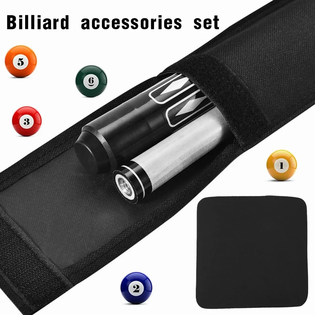 Bolsa para Taco de Billar 1/2 Snooker, Estuche Portátil de Almacenamiento con Bolsa para Accesorios