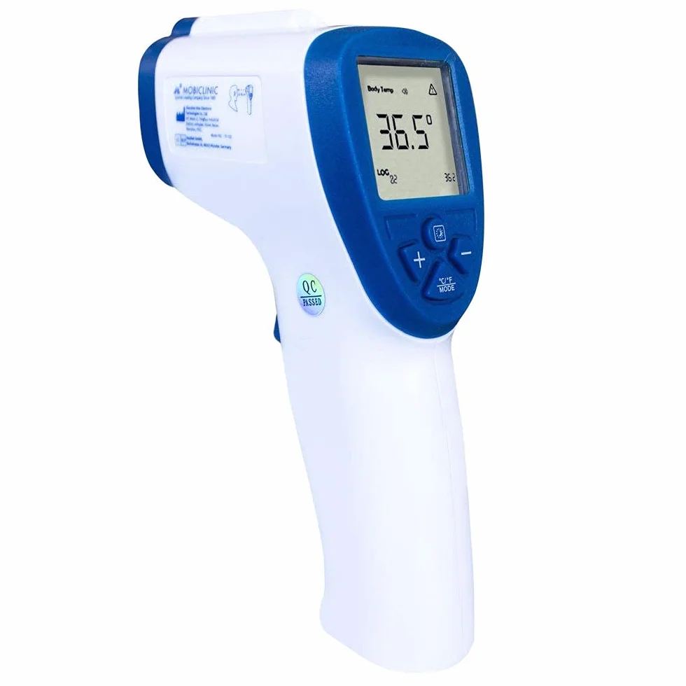 Mobiclinic Termómetro digital infrarrojos sin contacto TO-01 Pantalla LCD Alarma fiebre
