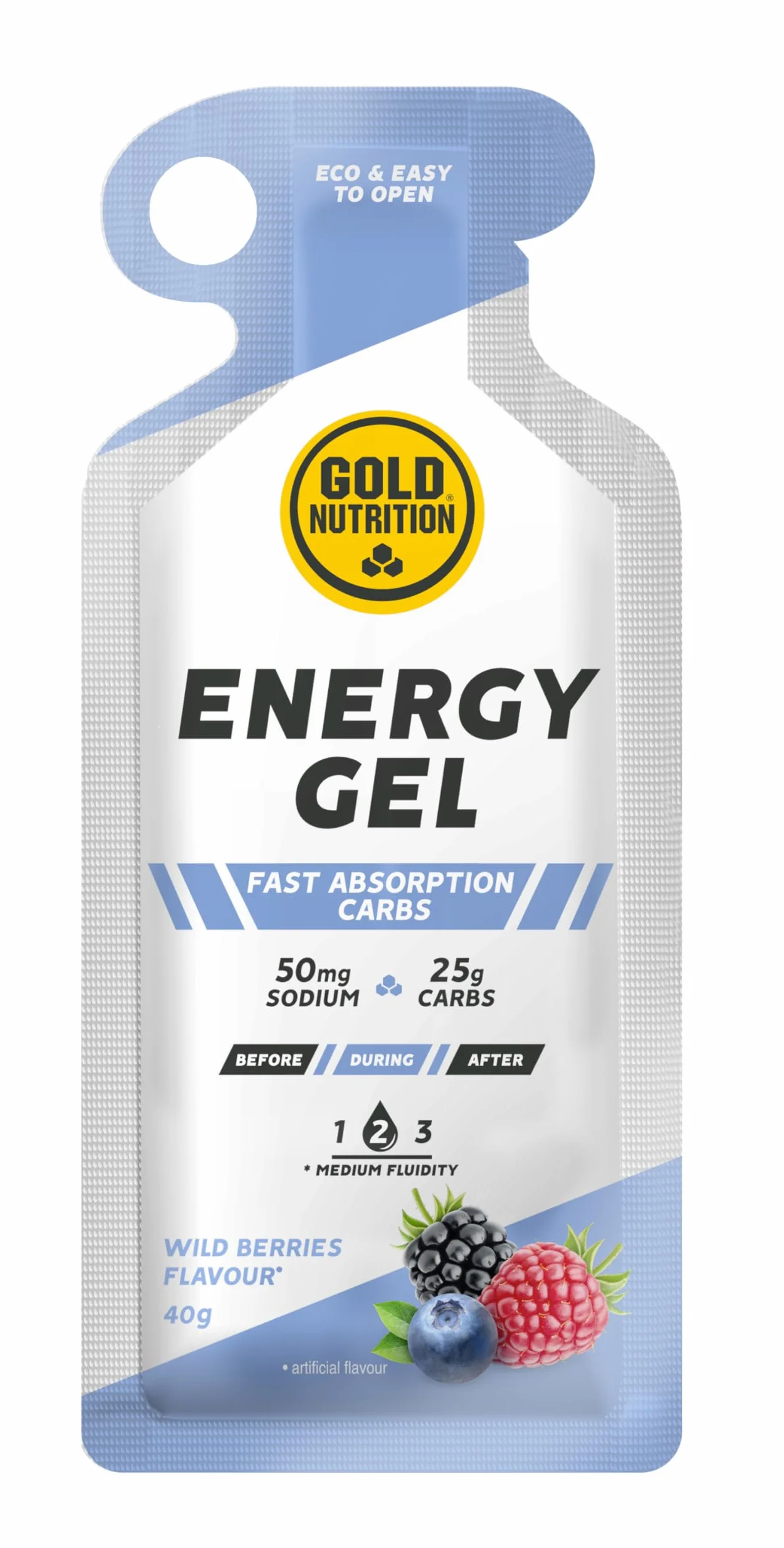GOLDNUTRITION ENERGY GEL 40g 16 unidades gel energético carbohidratos sodio deportes resistencia