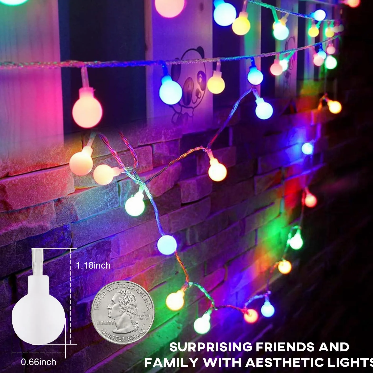 A.bigwhale Guirnalda Luces LED 30 Bola Cadena Navidad 3M Multicolor