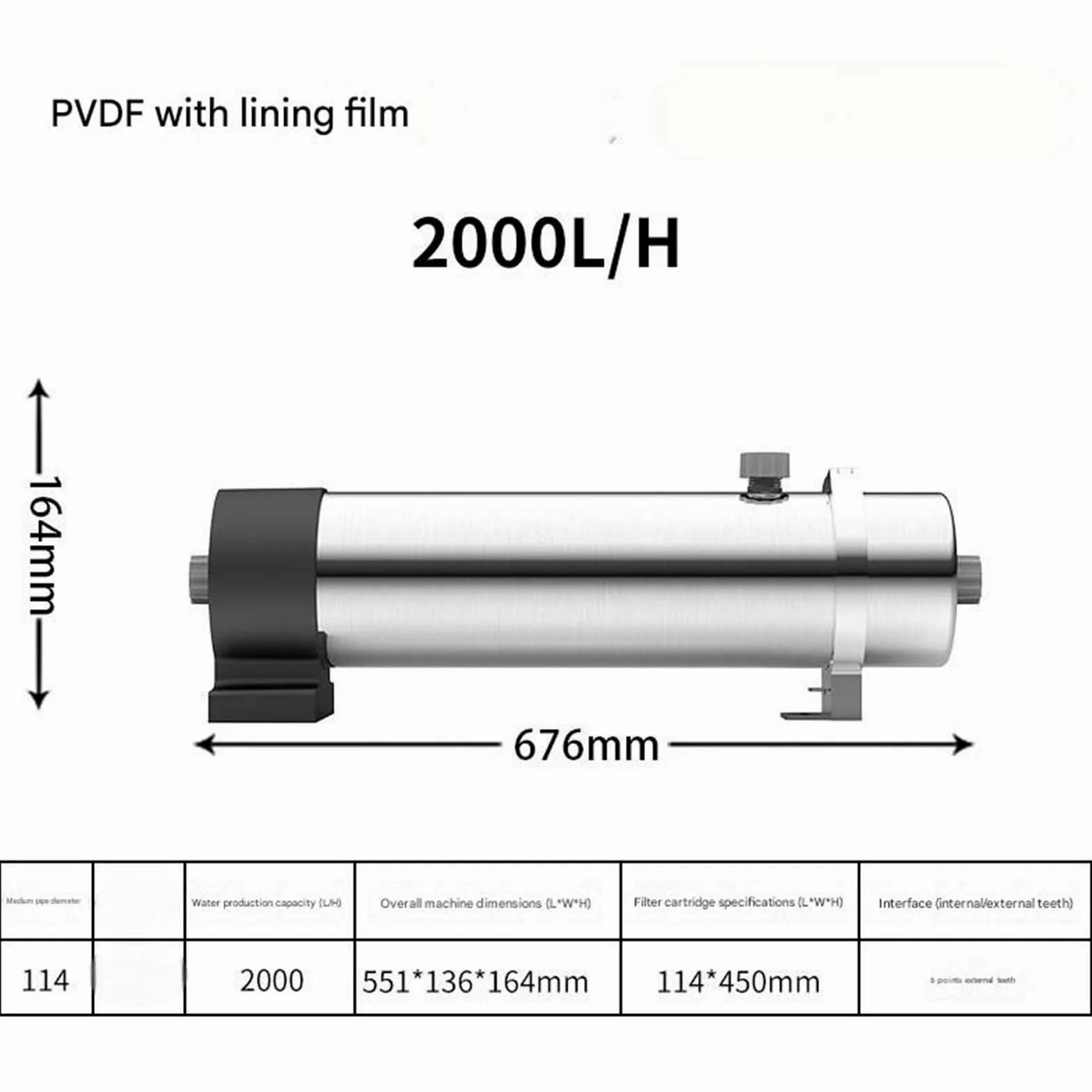 Purificador de agua central acero inoxidable 2000L ultrafiltración alto flujo for toda la casa Filtro subterránea y del grifo en el sabor del agua. Fácil instalación