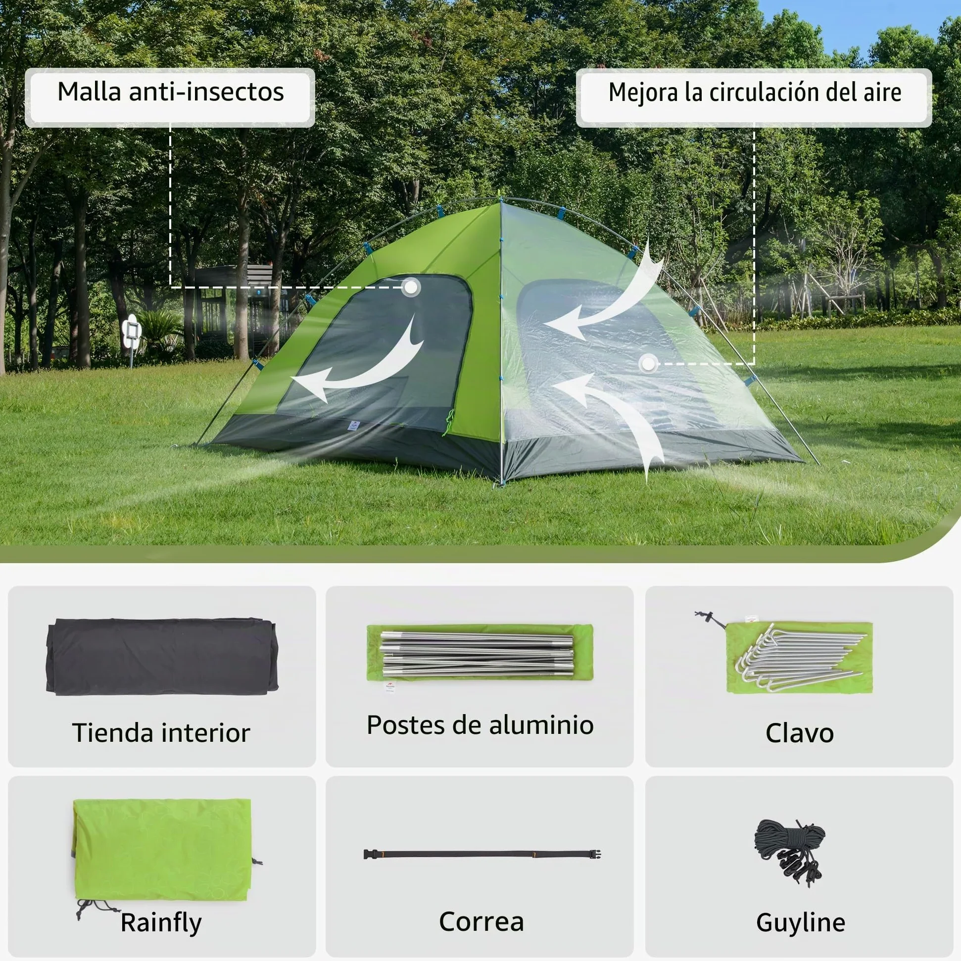 Naturehike Profi Series Tienda 2 Personas Impermeable Ultra Ligera 3-4 Estaciones PU3000mm 2.1kg Paquete Compacto Camping Montañismo Ciclismo Senderismo
