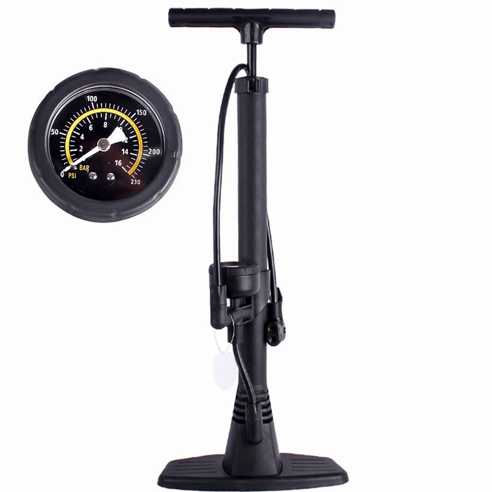 Bomba de Bicicleta con Manómetro, Alta Presión, Compatible con Válvulas Presta y Schrader - Bomba de Neumáticos de Bicicleta para Bicicleta de Carretera, MTB, Híbrida, Balones…