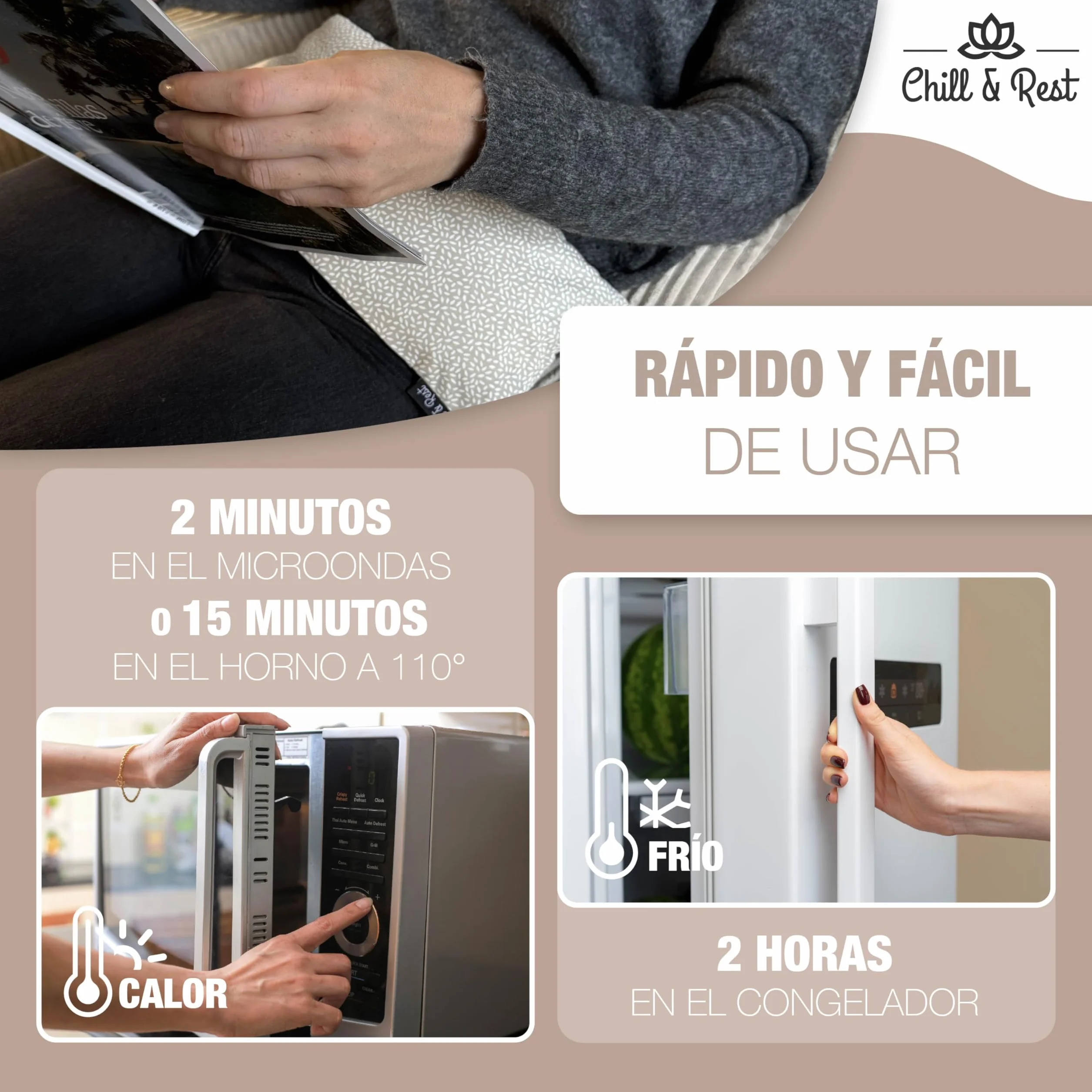 Saco de semillas para microondas Chill&Rest Naturelle Beige