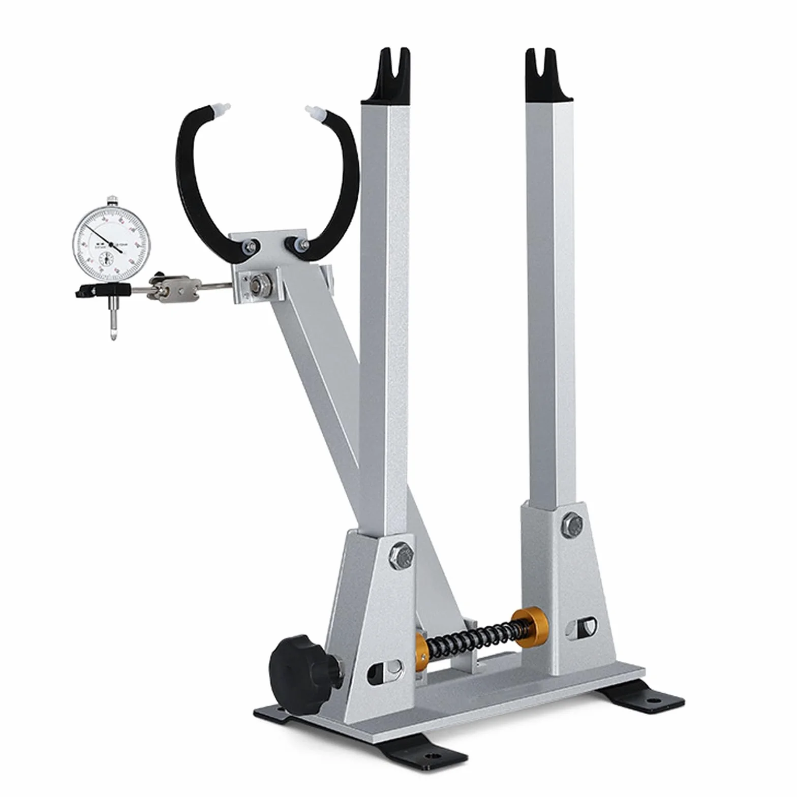 Soporte Rueda de Bicicleta aleación de Aluminio, Ruedas de 16 a 29 Pulgadas Ruedas 700C con indicador cuadrante Herramienta de Equilibrio alineación Soporte reparación de Mantenimiento