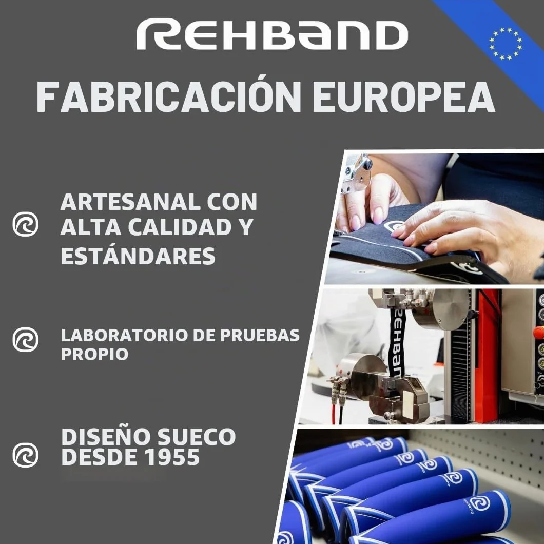 Rehband Rodilleras deportivas de neopreno para voleibol, balonmano y deportes de sala, ajuste ceñido y cómodo, protección de rodilla unisex, negro, 1 par, talla M