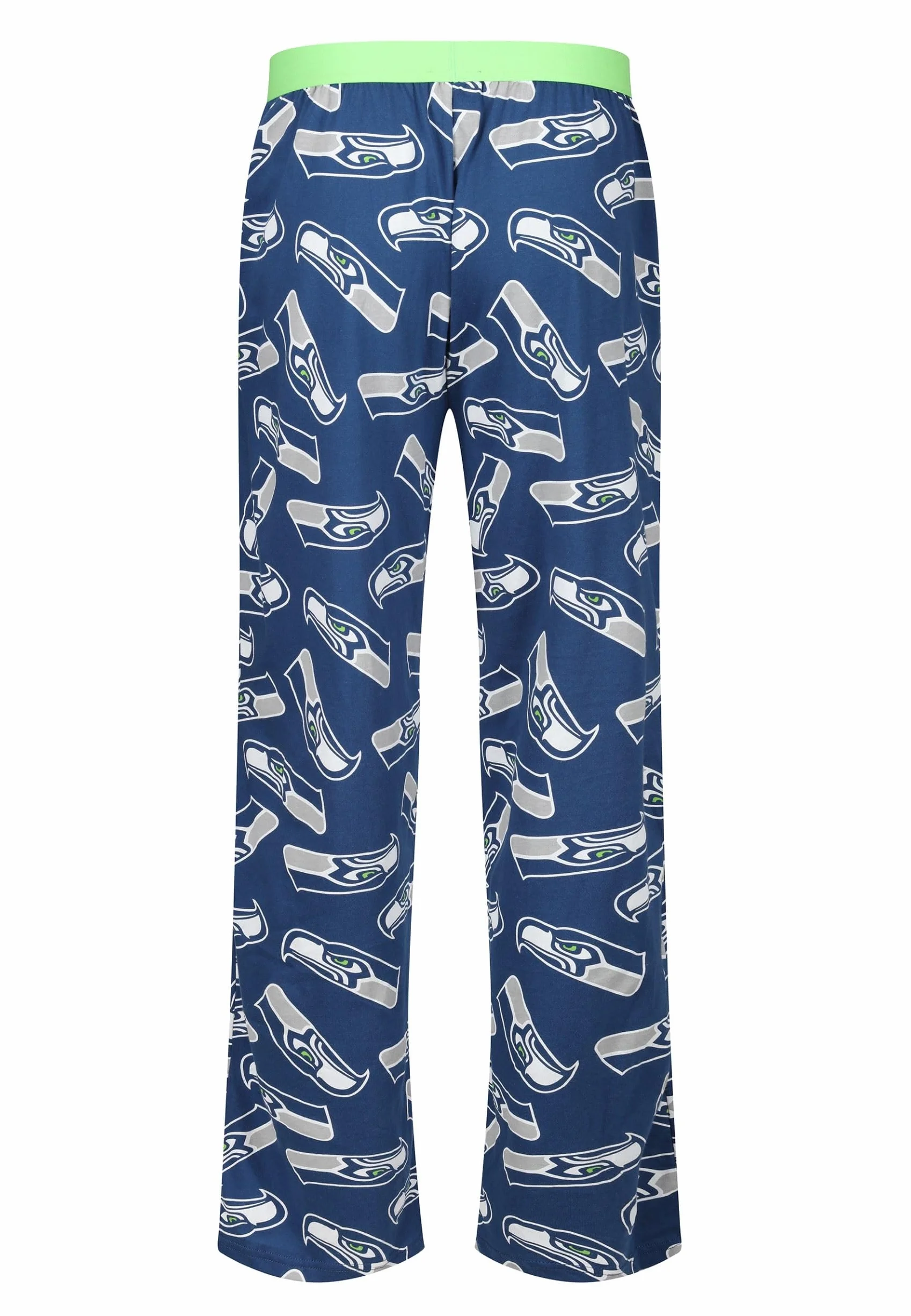 Recovered Pantalones de fútbol americano de la NFL, unisex, para adultos, diseño de Seattle Seahawks, color azul marino, parte inferior de pijama de algodón para descansar, ropa de noche