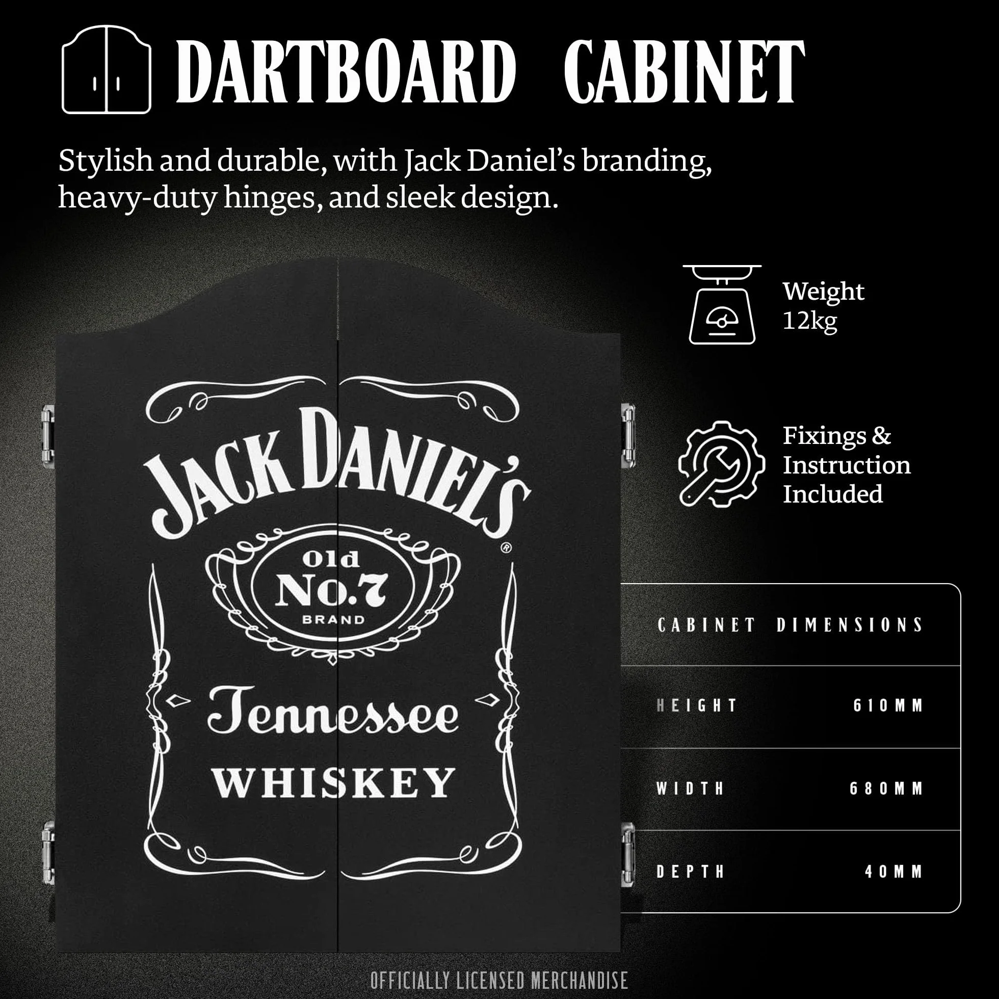 Jack Daniel's Dardos Diana Oficial Negro Logotipo JD