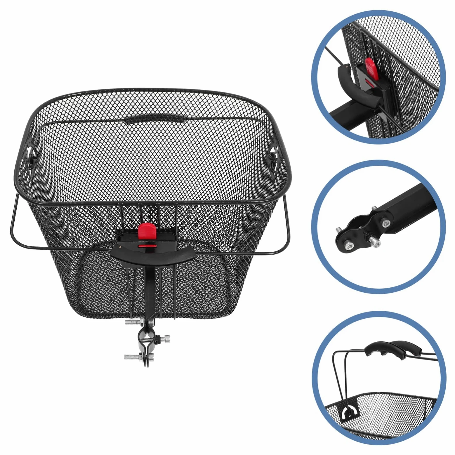 Sosoport Cesta para Bicicleta de Montaña Desmontable de Hierro Negro | Plástico, Uso Exterior, Efecto Decorativo, Formato Portátil, Accesorios Bici