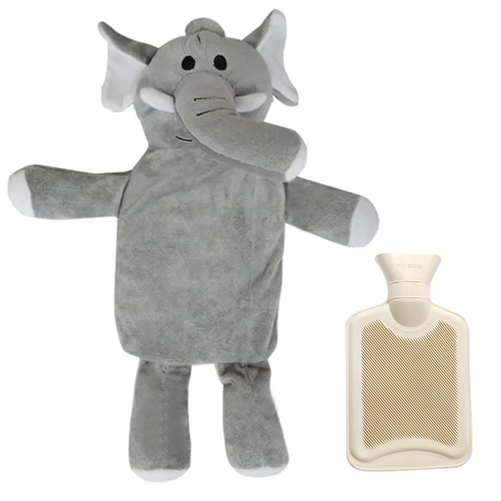 Bolsa Agua Caliente Peluche 1 Litro Elefante Desmontable Lavable Prueba Explosiones