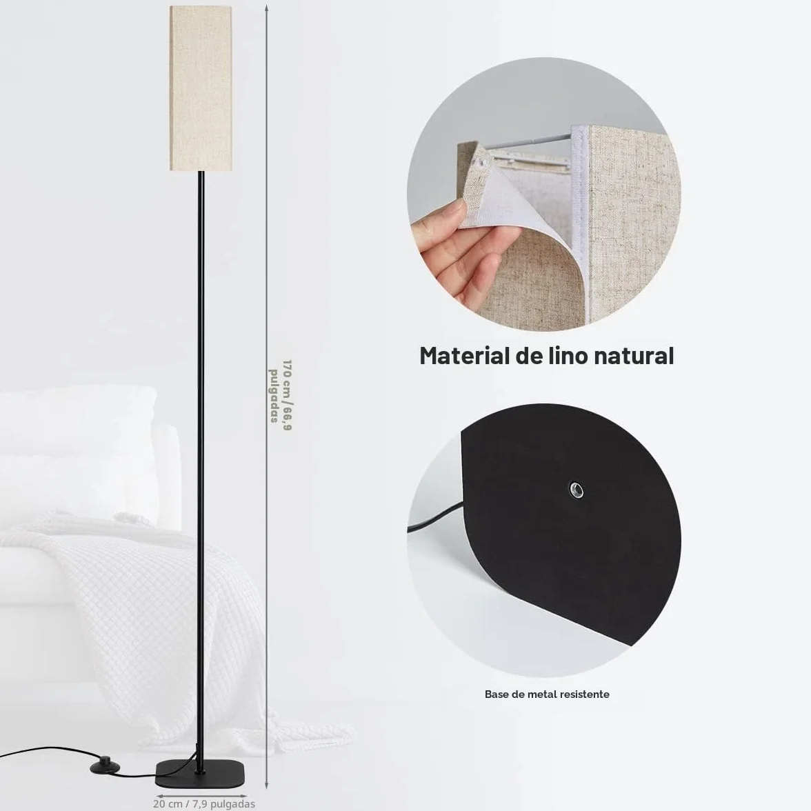 IPARTS EXPERT Lámpara de pie LED estilo moderno-retro, 67 po hauteur, pour salon