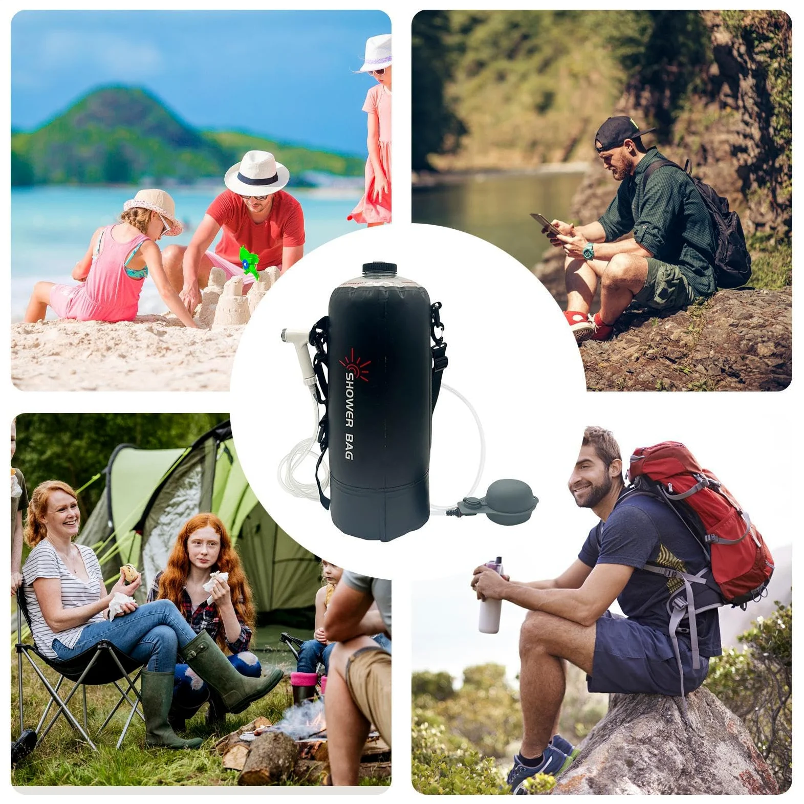Ducha Camping Al Aire Libre 12 L Calentamiento Solar Manguera Desmontable | Duchas Solares Portátiles Para Acampar Equipo Senderismo, Playa, Natación, Accesorios Viaje, Aire Libre, Overlanding