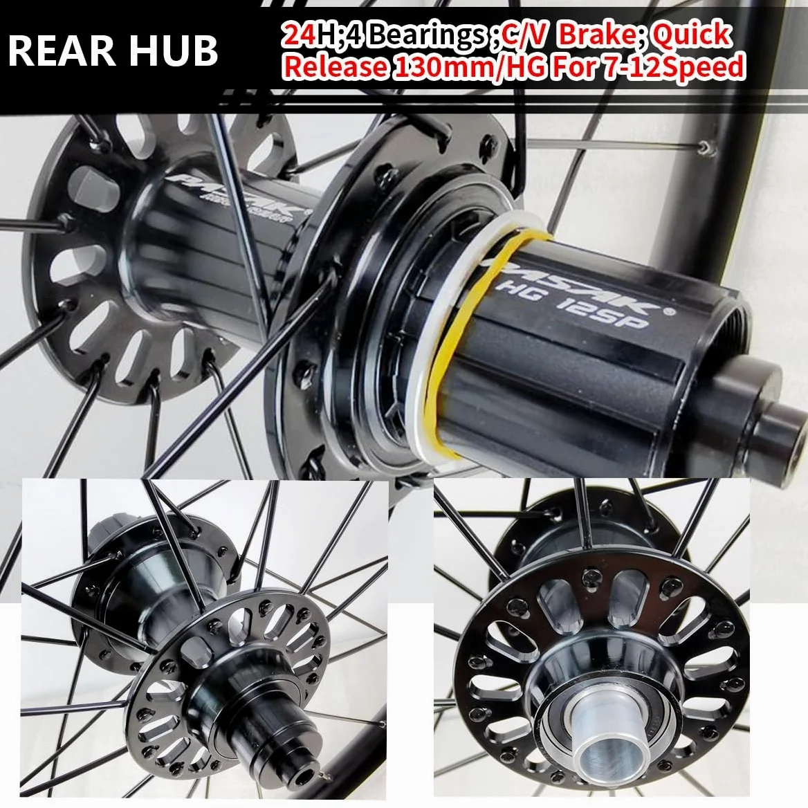 20" 406/451 Juego De Ruedas para Bicicleta BMX Llantas De Aleación De Aluminio Freno C/V Liberación Rápida 20/24H Bujes Delantero Y Trasero para Cassette De 7-12 Velocidades