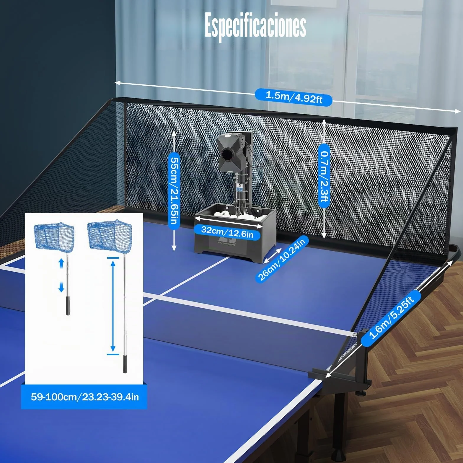 Robot de ping y pong para entrenamiento automático de tenis de mesa máquina