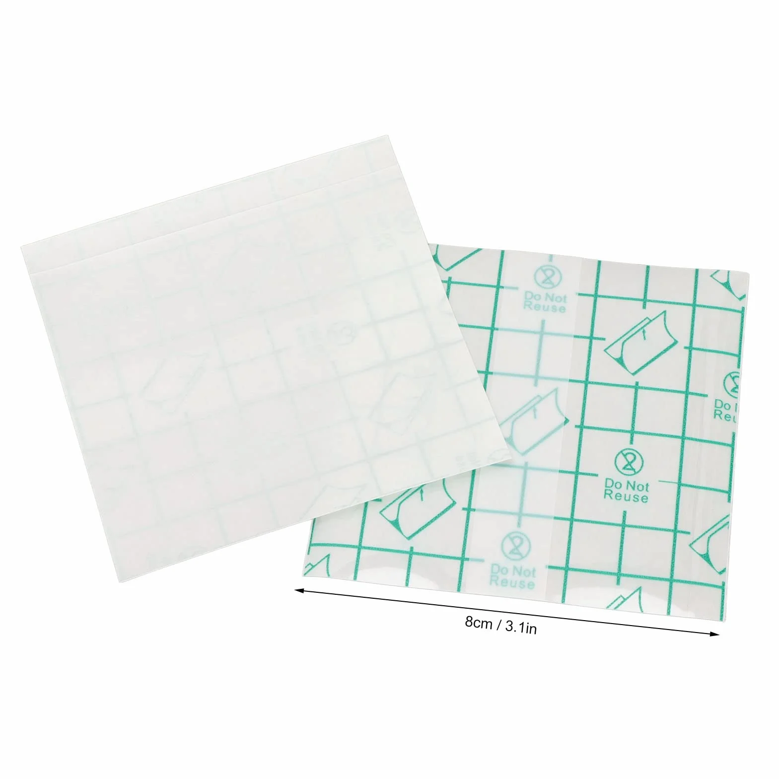 Cinta de Vendaje de Película Transparente Impermeable 8x8 cm, 100 Piezas Desechables
