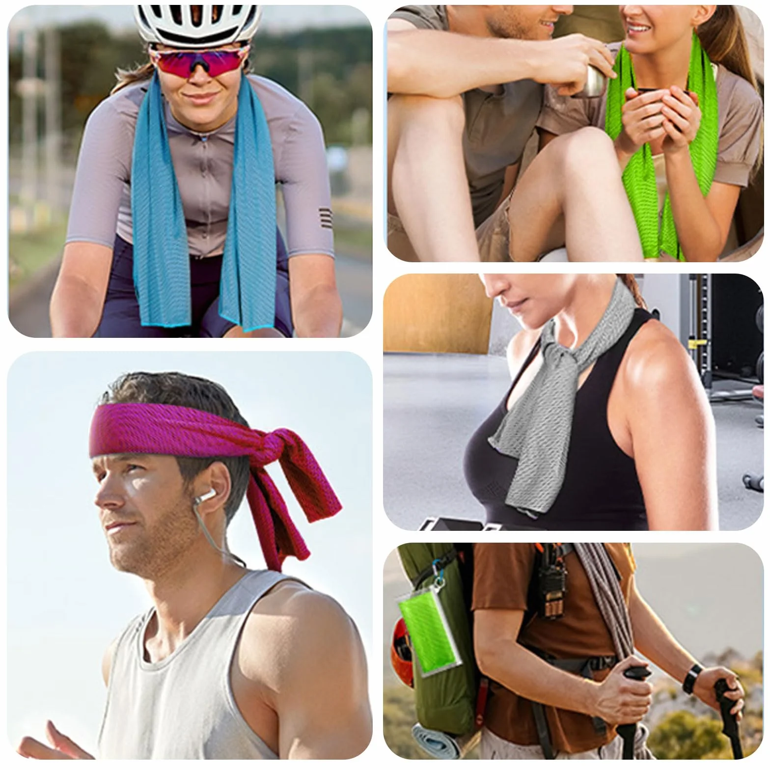 Paquete de 4 Paños Refrigerantes para Cuello y Cara, Paños Frescos para el Cuello, Toallas Antisudor Frescas para Entrenamiento en el Gimnasio, Deportes, Suave y Transpirable