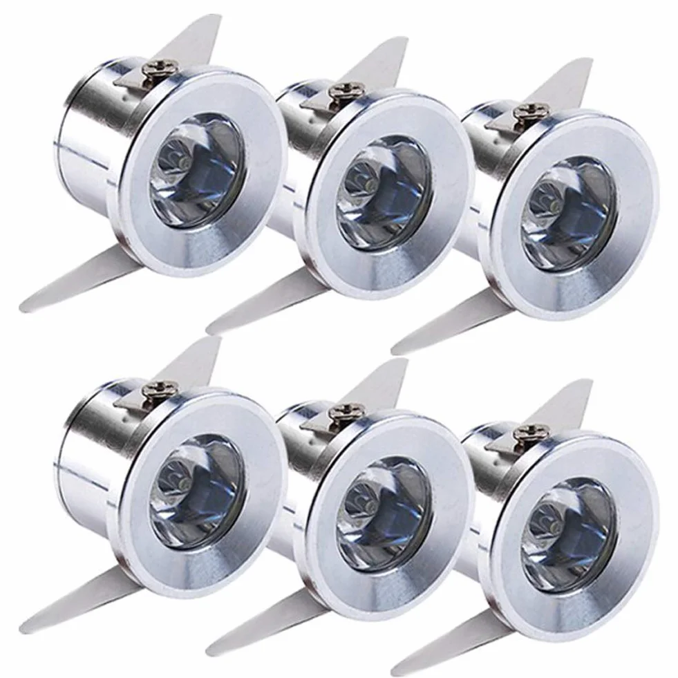 6 mini focos LED empotrables 1W Yeehome para escaparate estación interior iluminación cartón yeso incluye transformador