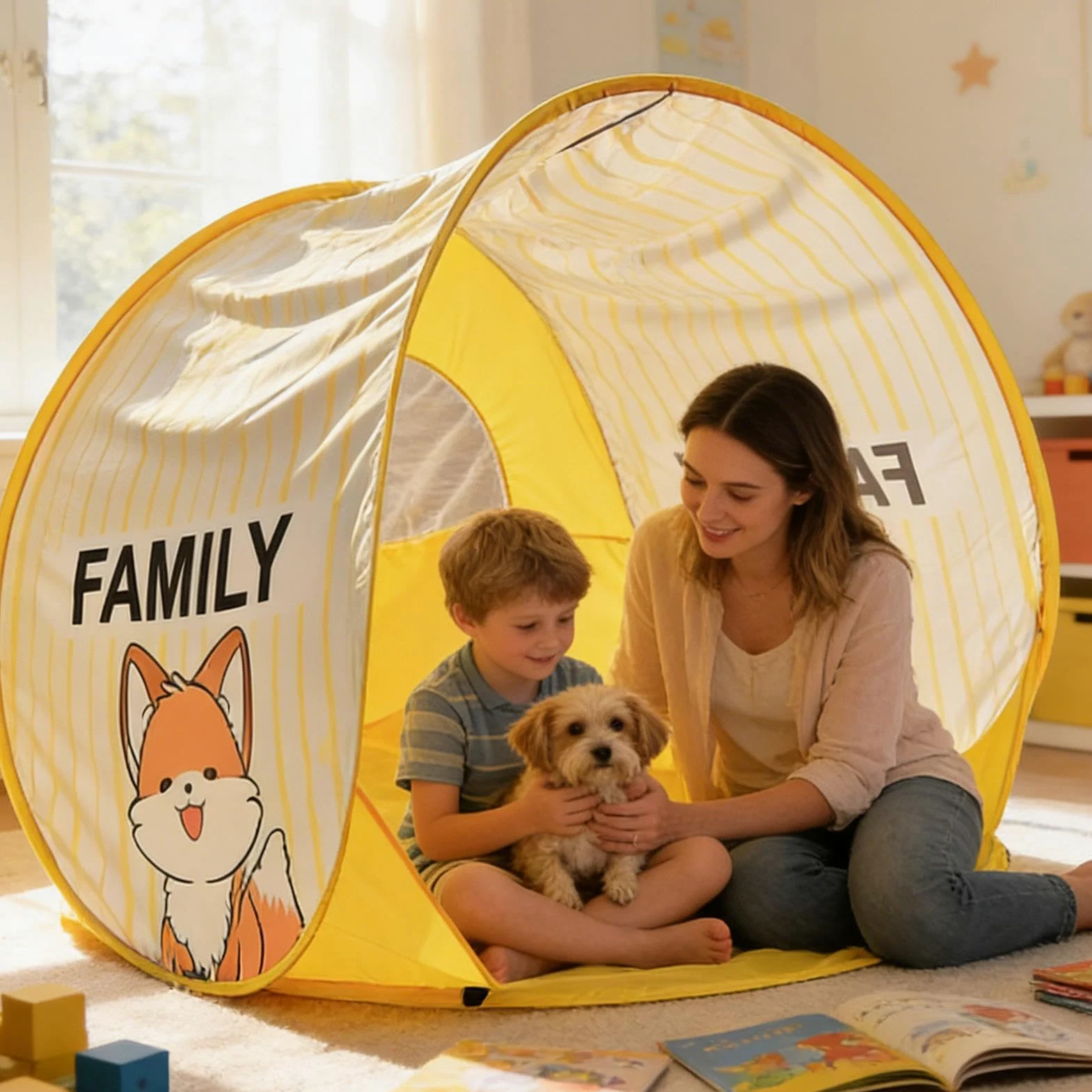 Tienda de campaña de fácil montaje para camping, portátil, con motivos atractivos y plegables, con ventana, tienda para coche, ideal para acampar, para picnic, pesca, viajes, piscina, frente al mar