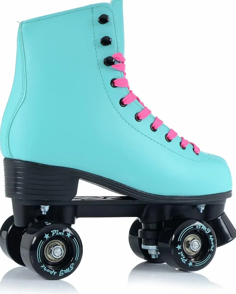 Patines clásicos Retro para Mujer, rodamientos ABEC7, Color Rosa Menta, Patines en línea, Tallas 35, 36, 37, 38, 39, 40, 41