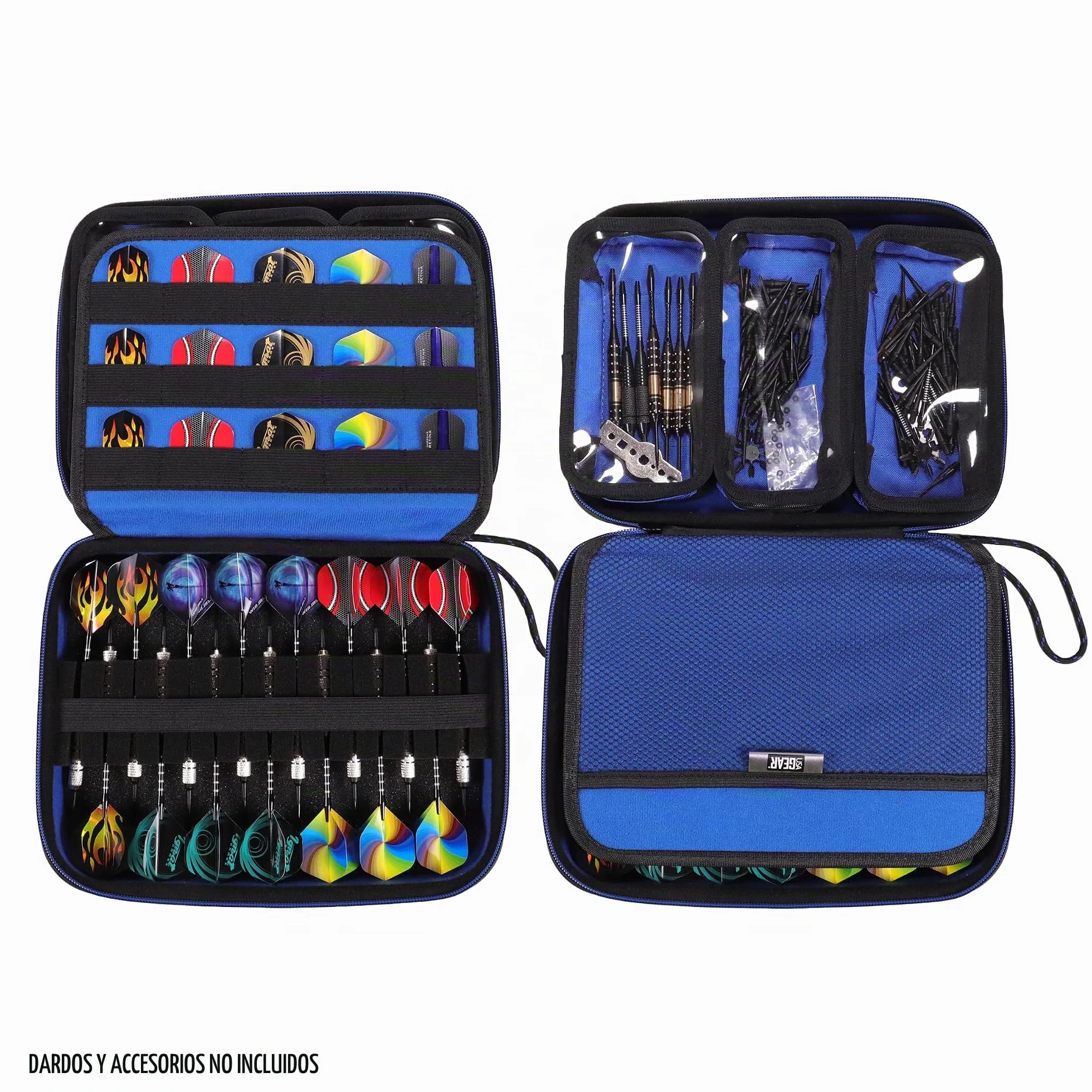 USA Gear Funda para Dardos semirrígida XL, Funda de Transporte para Dardos (15), Puntas de Dardos, Ejes de Dardos, vuelos de Dardos y más Accesorios de Dardos, Compatible con Dardos de Punta Suave y