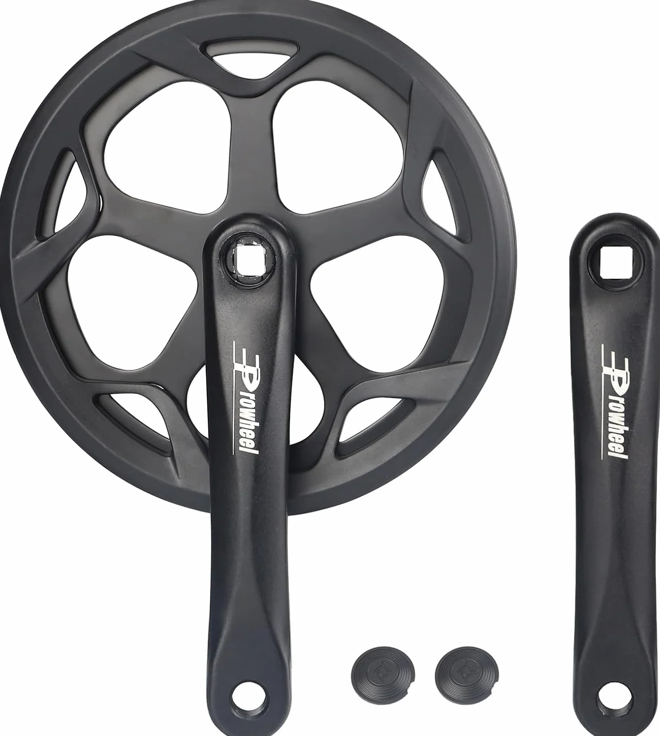 ZUKKA Prowheel Tourney Biela de bicicleta 48T/52T Brazo de aleación de aluminio para Singel Speed 1/6/7/8 velocidades, 170 mm, bicicleta de ciudad, bicicleta Fat Bike, bicicleta eléctrica, bicicleta
