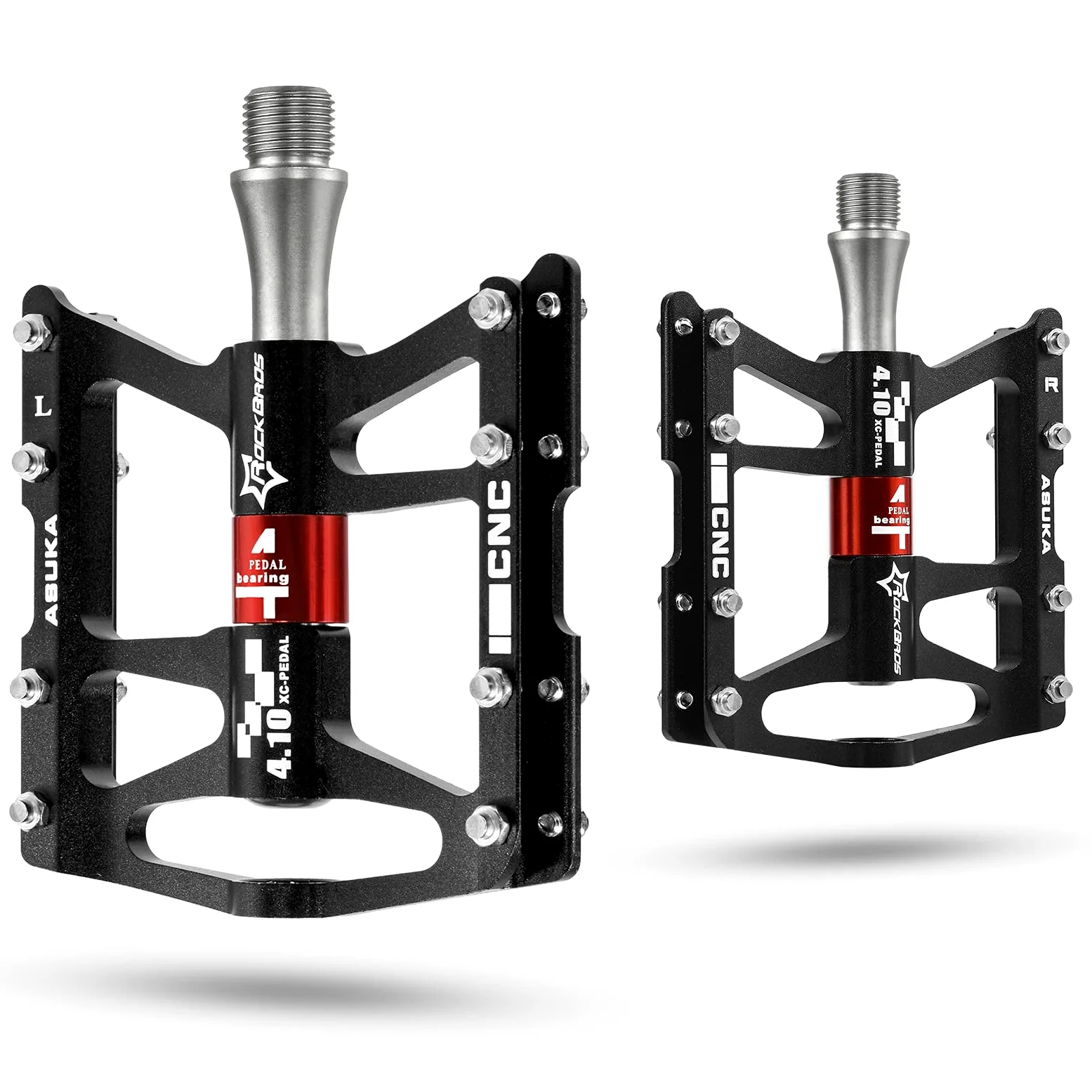 ROCKBROS Pedales de Bicicleta MTB, Pedales de Aluminio Antideslizantes Plataforma Ancha Ligeros para Carretera Ciclismo, 9/16”