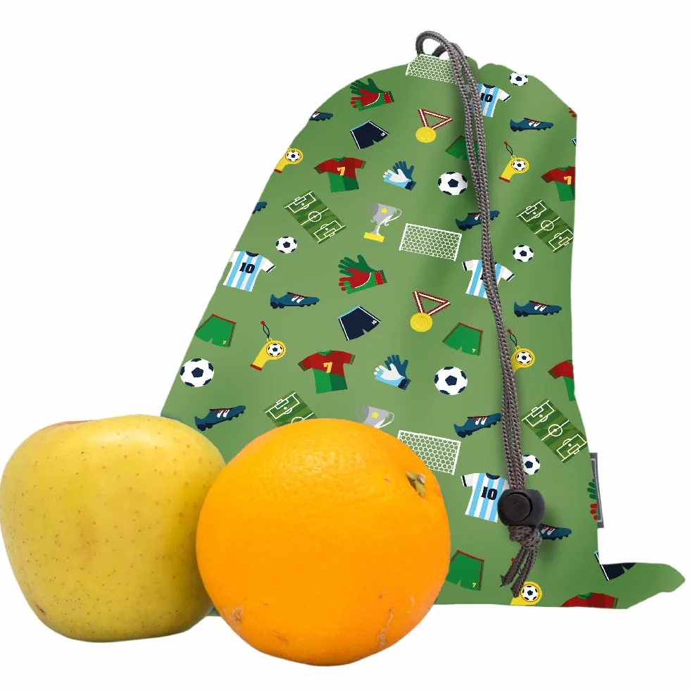 Nerthus FIH 1351 bolsa infantil porta alimentos fútbol reutilizable ecológica lavable