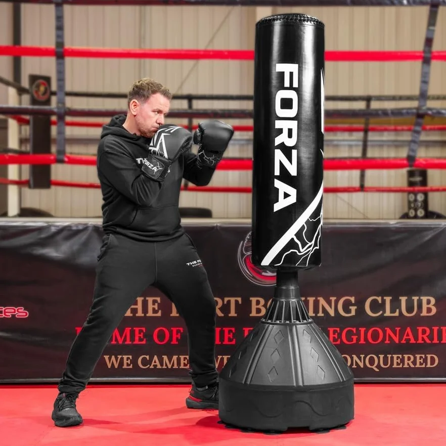 FORZA Saco de Boxeo Independiente 1,8m | Cuero de Microfibra Resistente con dianas numeradas para Entrenamiento de Boxeo, Kickboxing y MMA