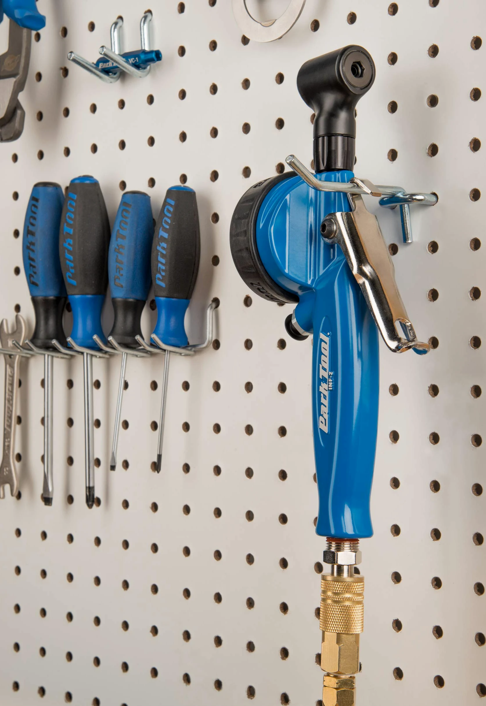 Park Tool INF-2 Shop Herramienta de inflador, Azul