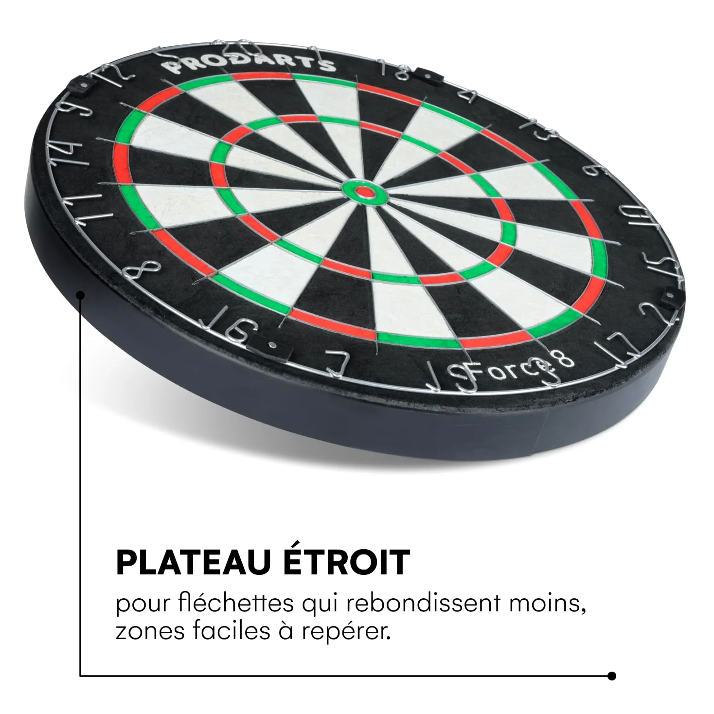 Diana De Dardos Dartboard Force 8 - Cerdas De Sisal De Clase A - Construcción De Alambre De Hoja Profesional - 451 X 38 Mm – Juego Dardos + Libro De Reglas + Kit De Ensamblaje