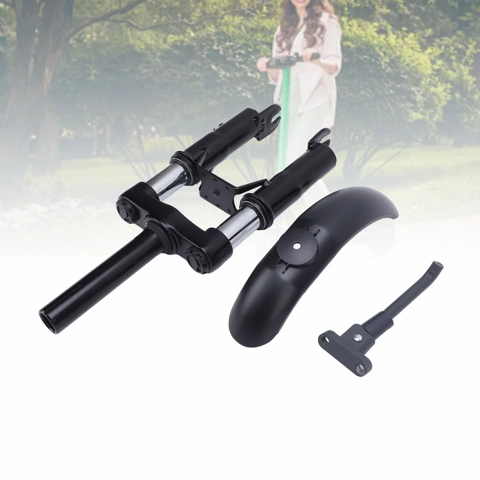 Kit de Suspensión Delantera para Xiaomi M365/M365 Pro/M365 Pro 2/1S, Amortiguador con Soporte para Pies y Protector de Barro