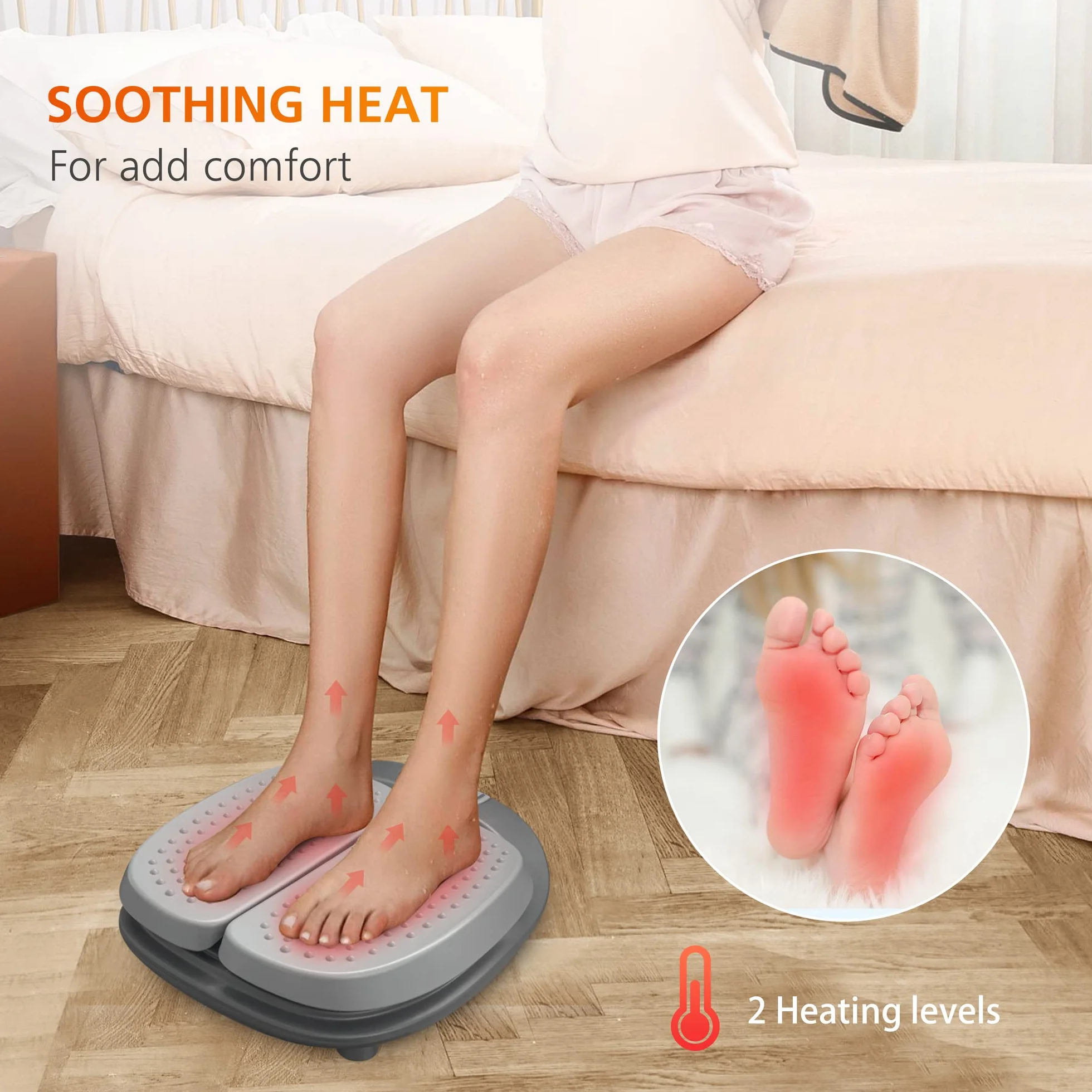 SNAILAX Masajeador de pies con calor y vibración control remoto eléctrico para circulación fascitis plantar alivio dolor