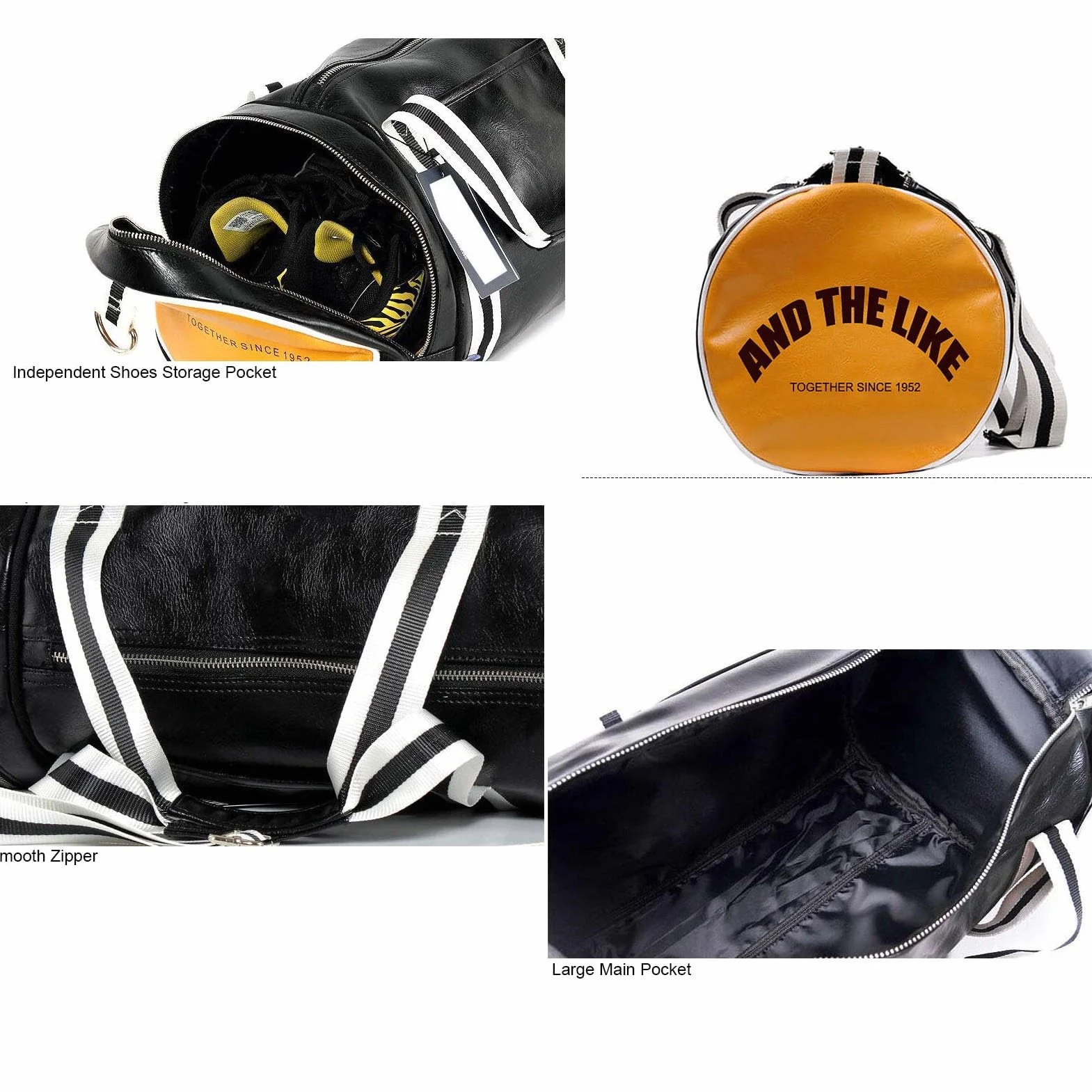 Bolsa De Deportes PU Estilo Vintage Gran Capacidad Unisex Entrenamiento Físico