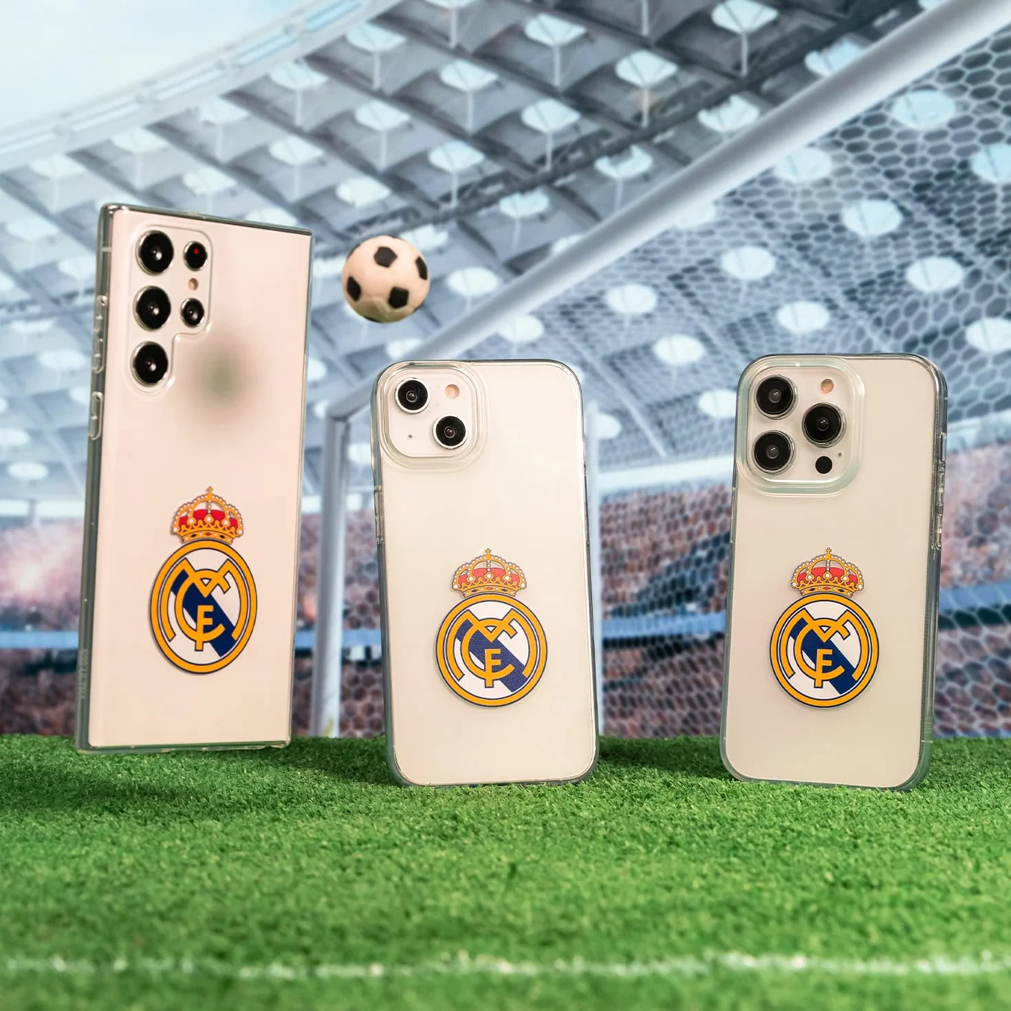 Funda para Xiaomi Redmi 13C - Poco C65 del Real Madrid Escudo Real Madrid tansparente para Proteger tu móvil. Carcasa de Silicona Flexible con Licencia Oficial Real Madrid