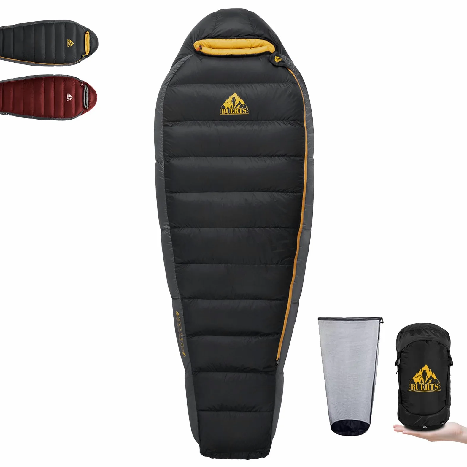 Saco de Dormir de plumón para Adultos, Clima frío, Paquete pequeño, fácil de Llevar, 680 FP. Saco de Dormir para Camping, Senderismo, montañismo