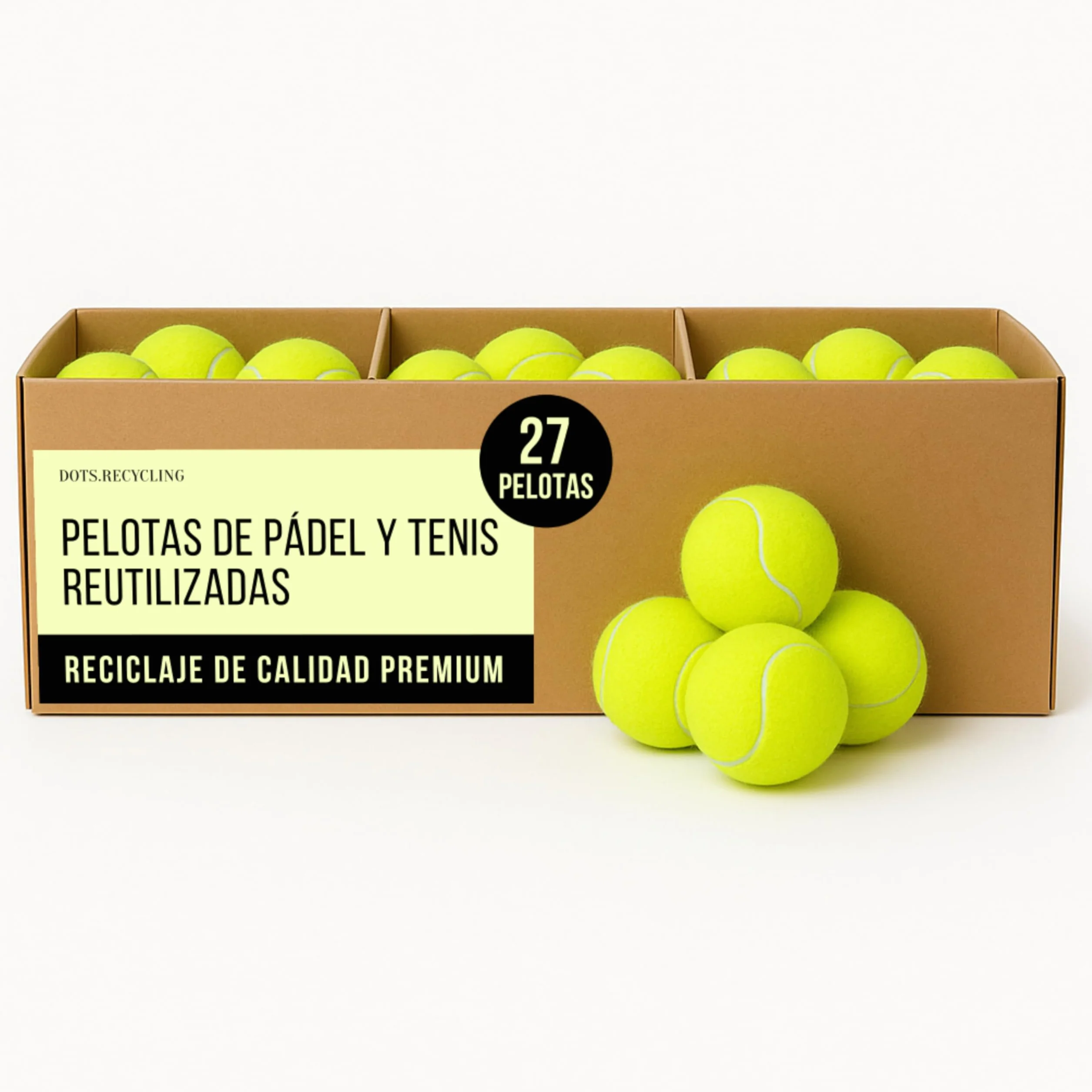 Bolas de pádel y tenis recicladas – 72 unidades – Bolas de pádel y tenis para entrenamiento y perros – Ideal para jugar, deporte y secadora
