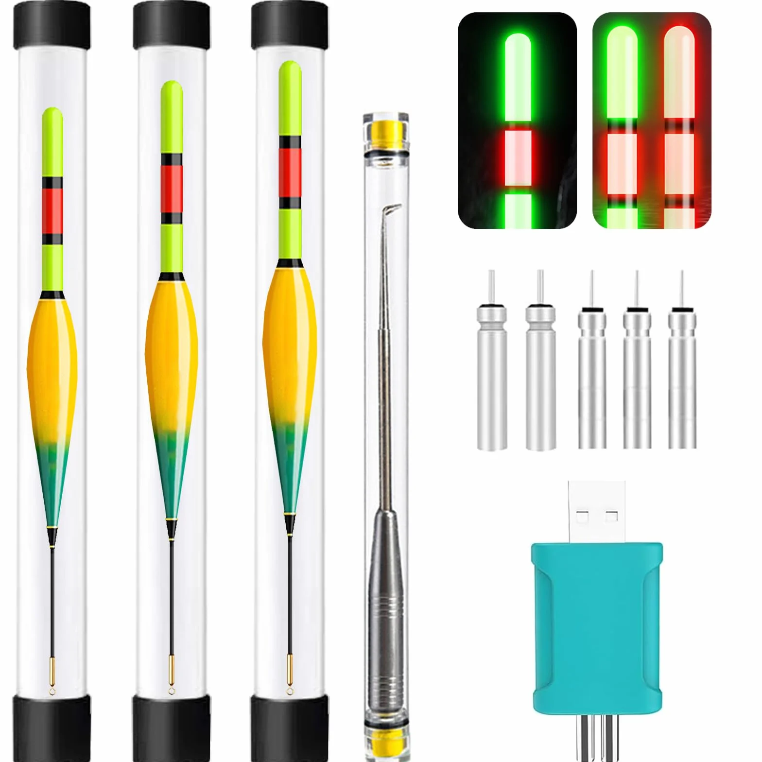DAZZTIME Flotadores De Pesca,3 Piezas Accesorios de Pesca,Flotador De Pesca,Pesca Bobber,Boyas De Pesca,Bobbers de Pesca,Flotadores de Flotadores para Diferentes Tipos de Peces