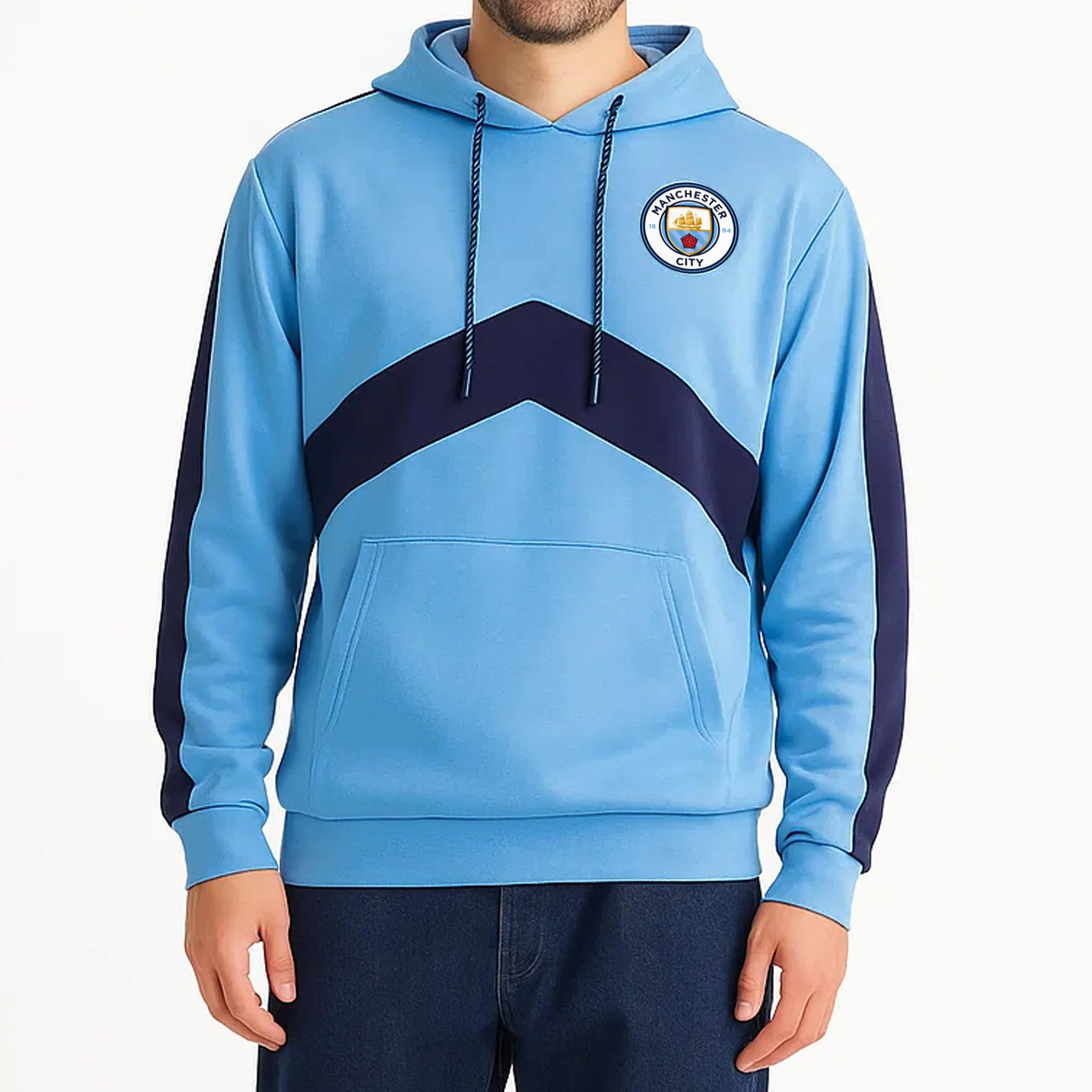 Icon Sports Manchester City F.c. Adult Pullover Hoodie Manchester City F.C. Sudadera con Capucha para Adulto Hombre (Pack de 1)